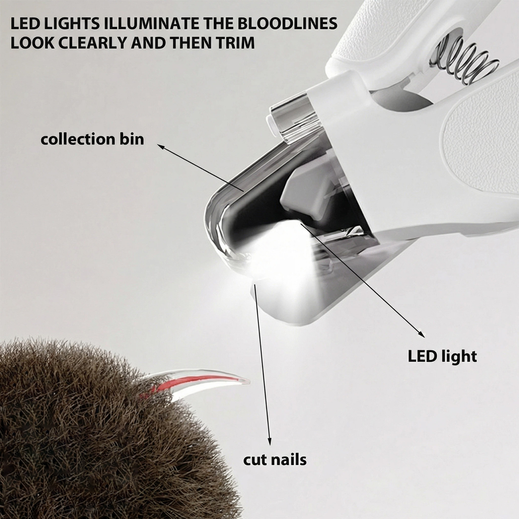 Nekopunch 剪磨一體寵物指甲刀 | LED燈可照血線