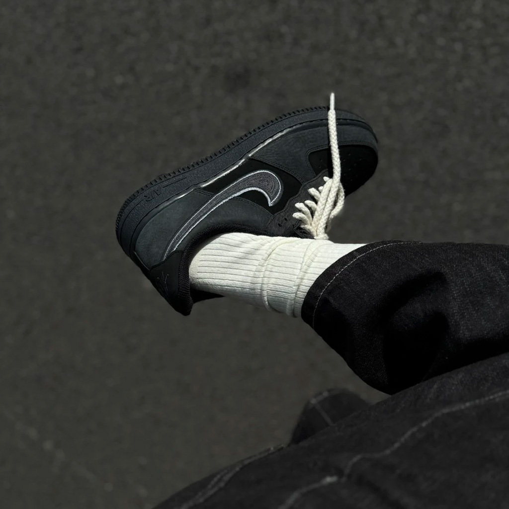 Nike Air Force 1 Low 皮革拼接 刺繡 大理石紋 黑灰 白灰 AF1 男女同款 運動休閒鞋 IB6842-002-100