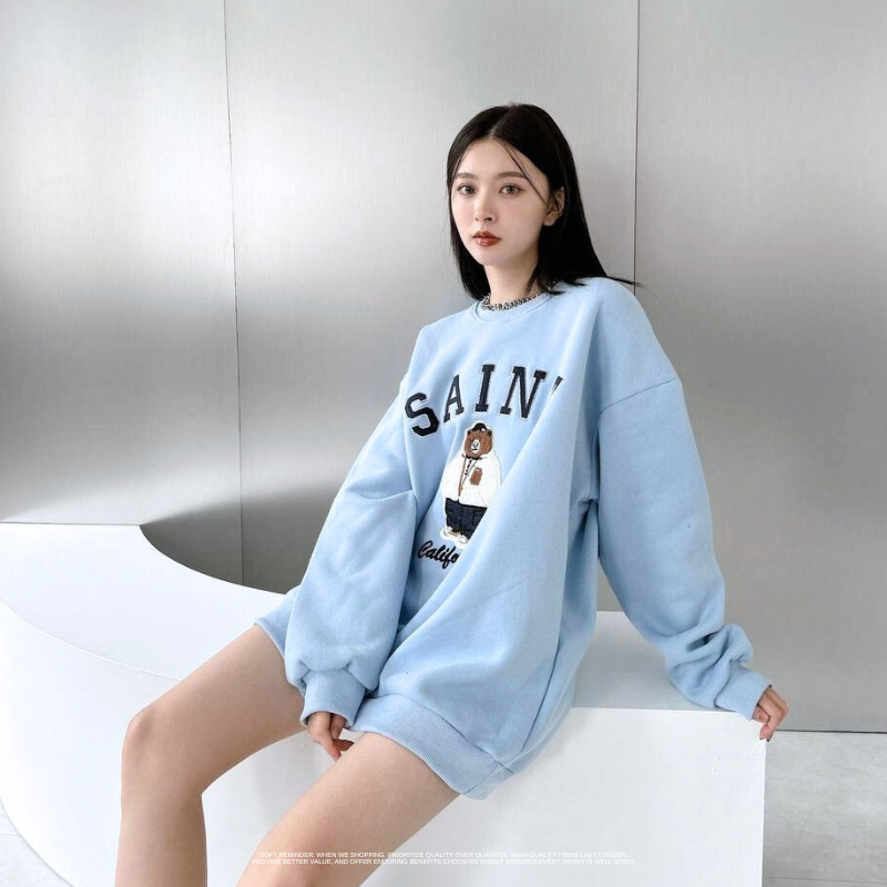 SAINT刺繡小熊大學T