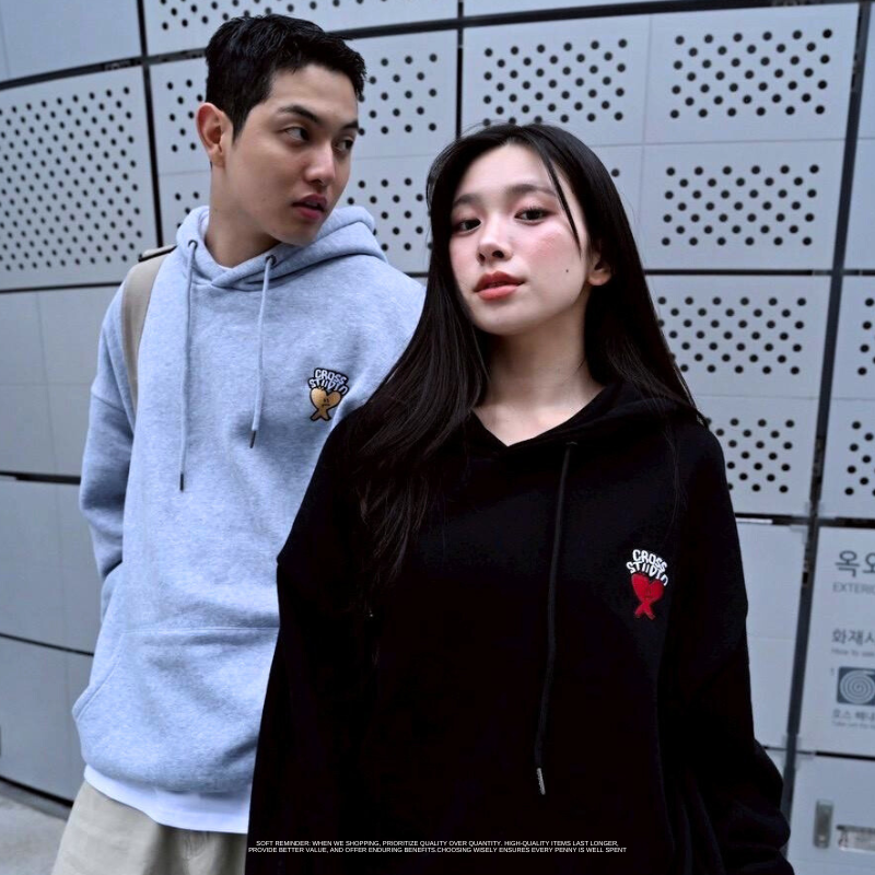 CROSS STUDIO刺繡跳色愛心帽T