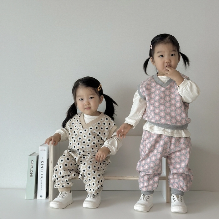 韓國🇰🇷Moran 滿版花朵V領背心套裝(S-L)