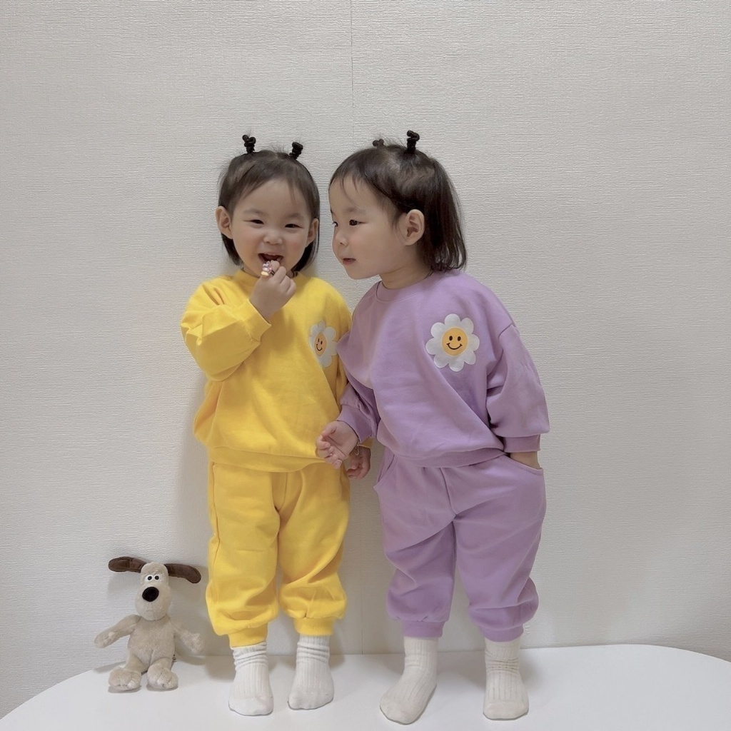 韓國🇰🇷Moran 笑臉花朵運動套裝(S-XL)