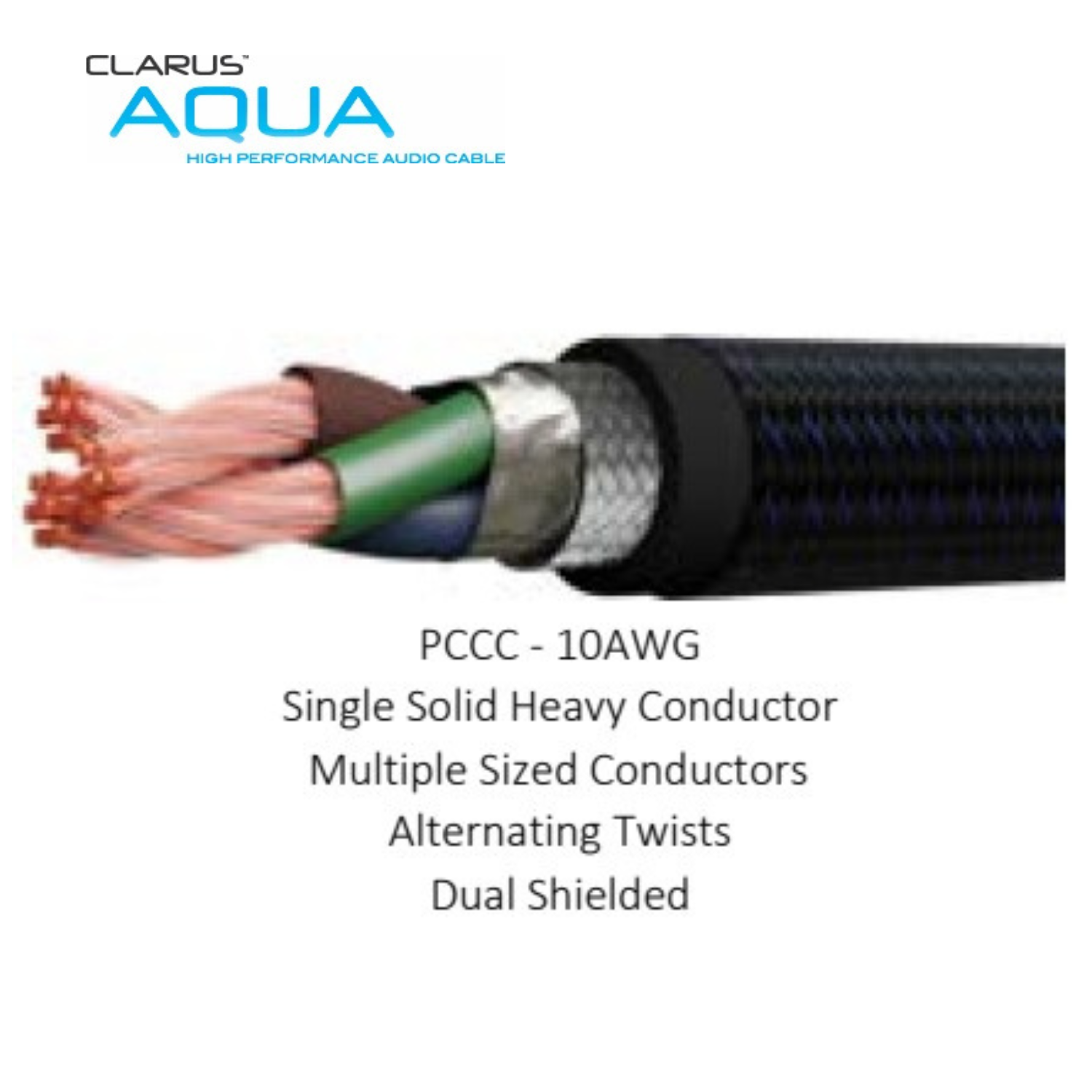 Clarus Aqua 10AWG 15安倍大電流電源線 (單結晶超純銅/PC-OCC) (1條)