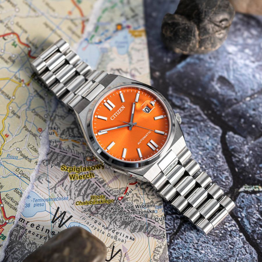 【Citizen 星辰】 NJ0151-88Z 橘色面盤 自動上鍊機械 男錶 日本機芯 不鏽鋼腕錶 手錶