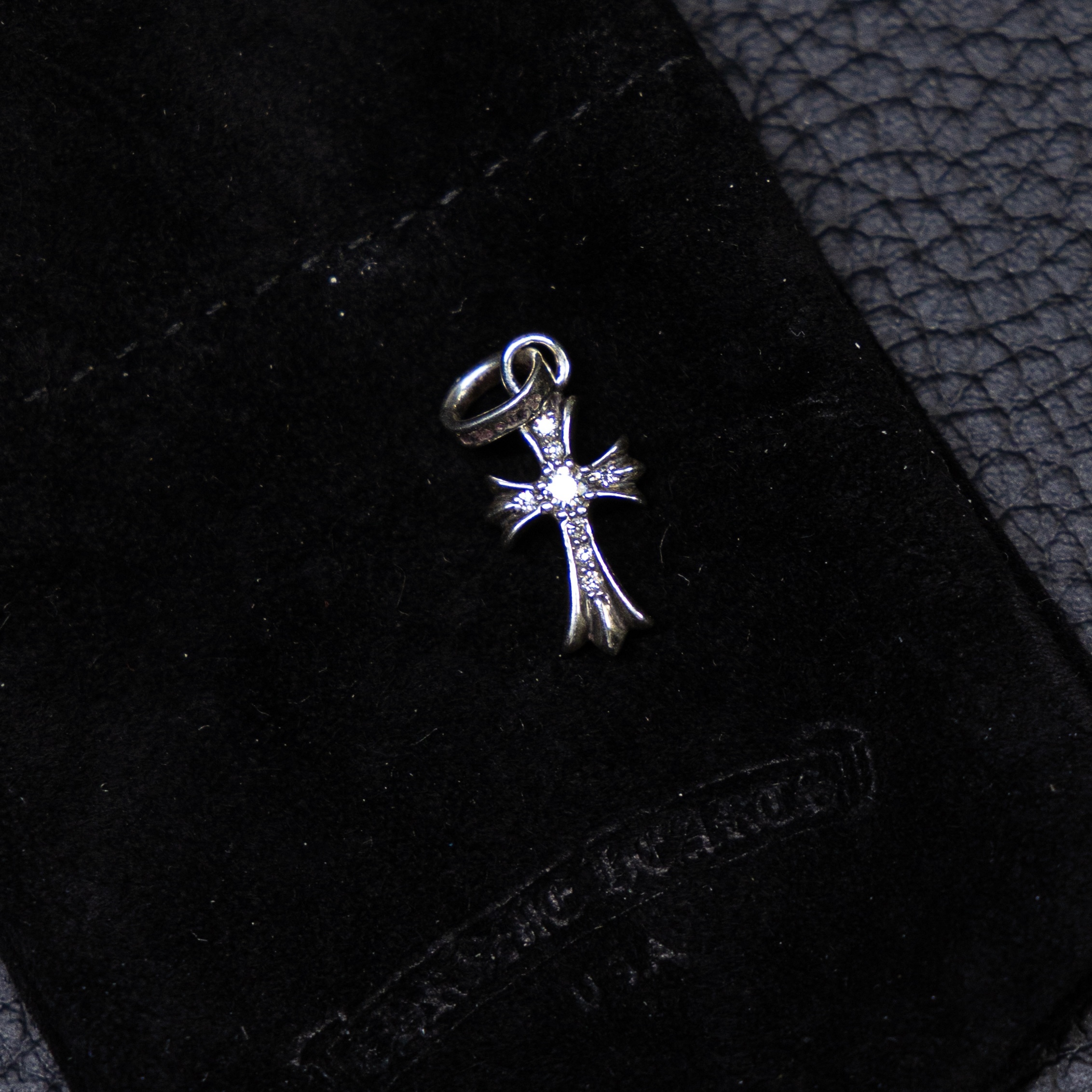 CHROME HEARTS SLV DMND SNGL SIDE 克羅心 白鑽 單面滿鑽 BABYFAT BBF 十字架吊墜