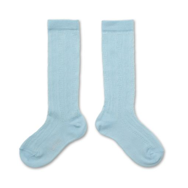 (預購) COLLEGIEN 幾何縷空長襪 Anaïs - 420 Glacier 冰河藍