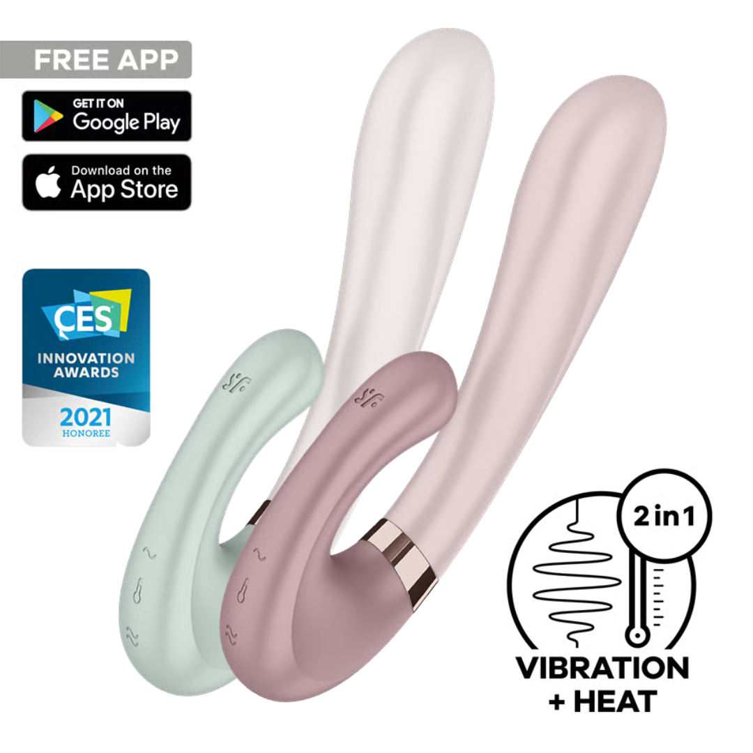 Satisfyer Heat Wave 手機APP 遙控暖感雙頭按摩棒 (紫紅色/薄荷綠)