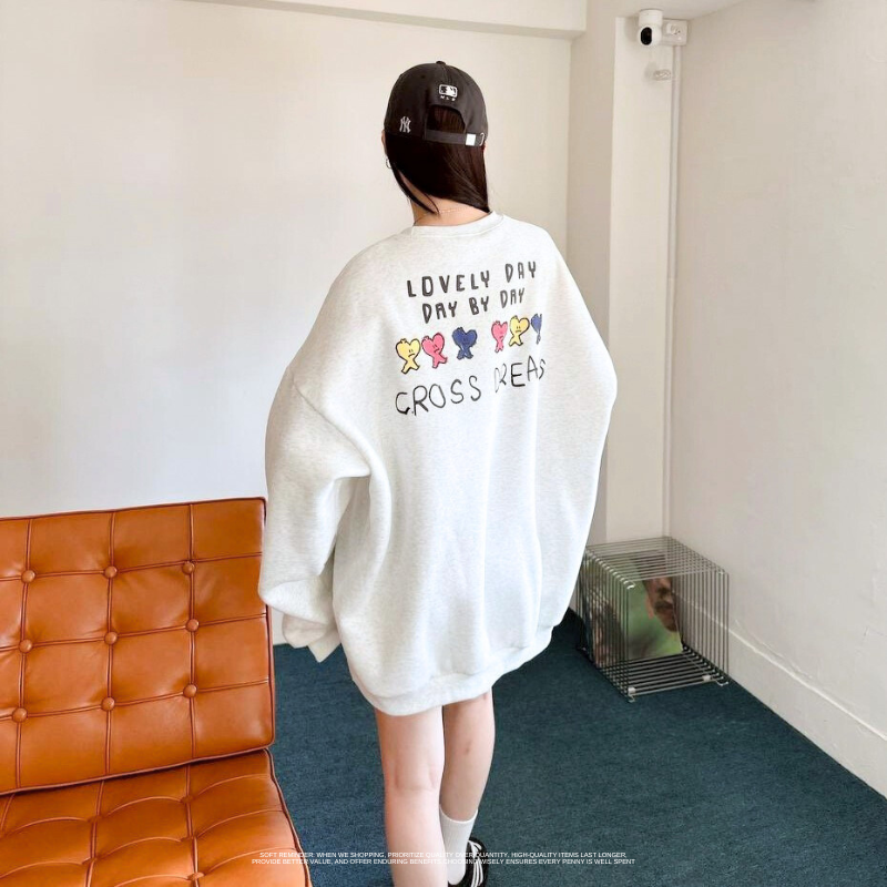 CROSS DREAMS愛心排列印花大學T