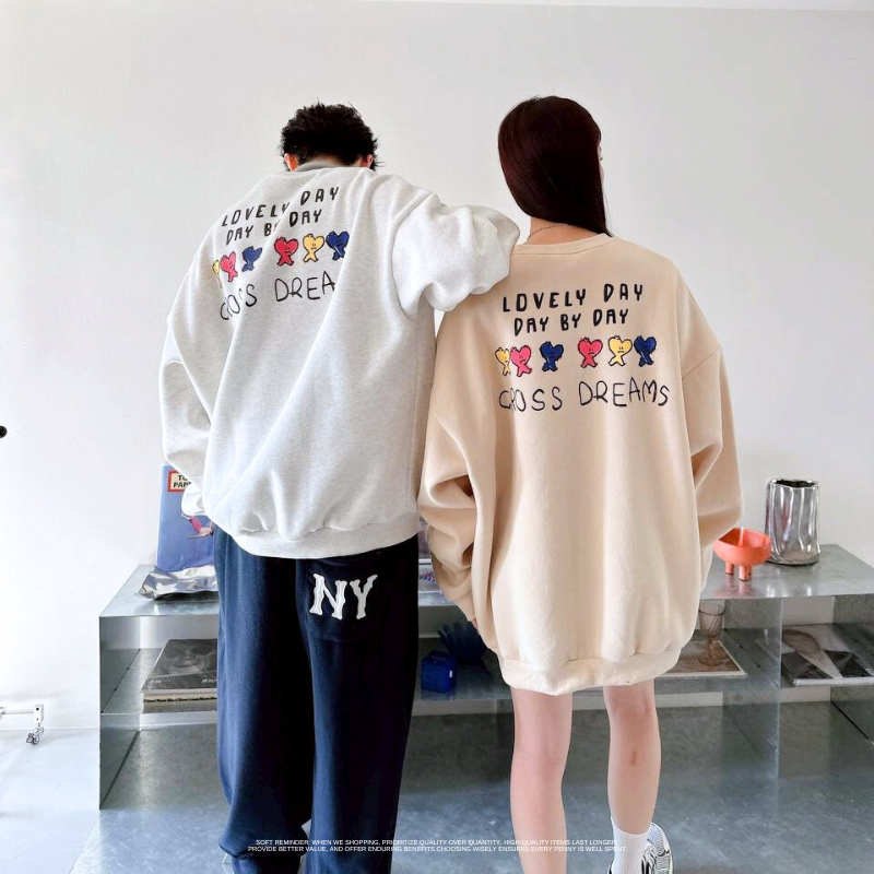 CROSS DREAMS愛心排列印花大學T