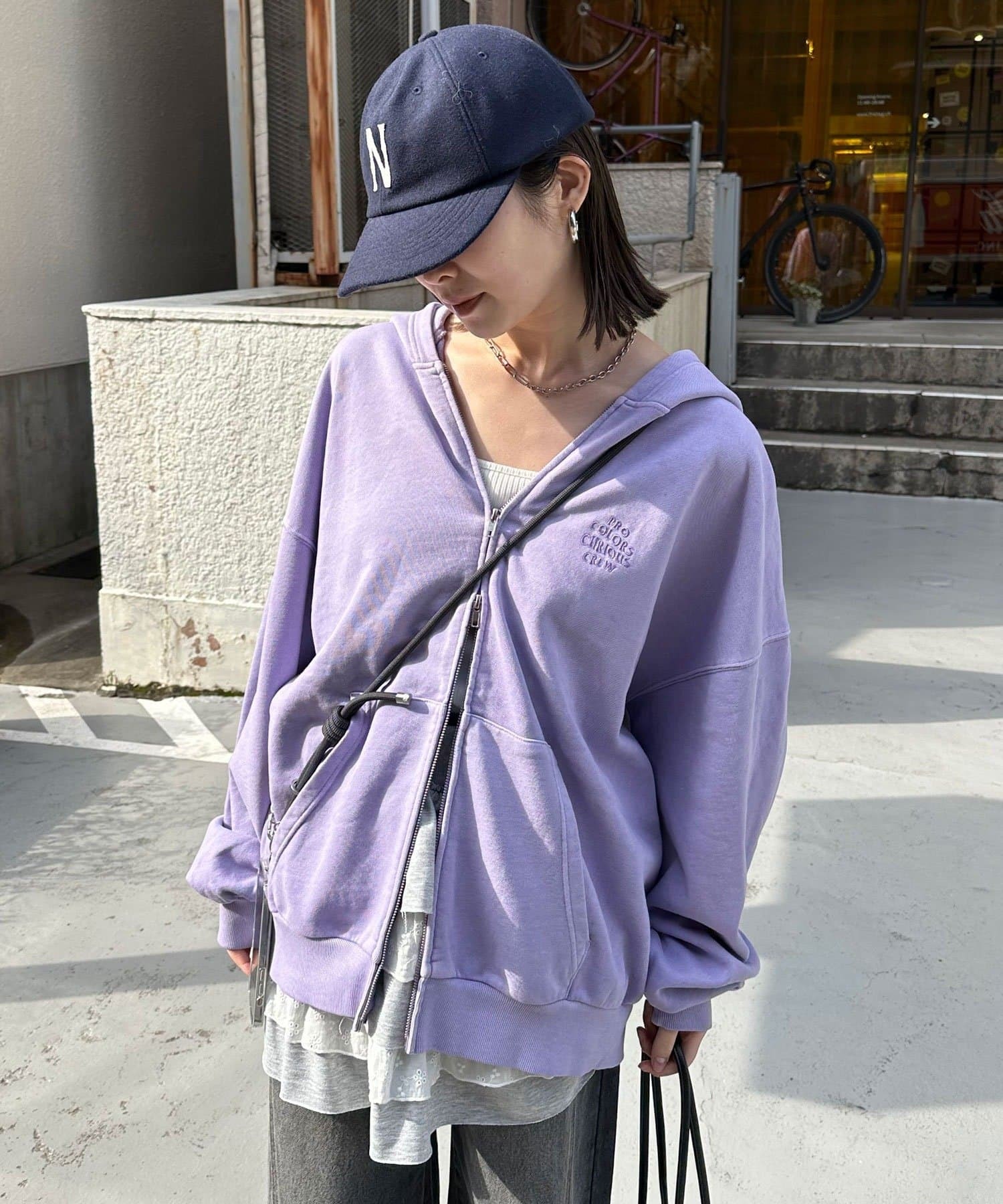 日本連線預訂 CN Pigment Embroidered Double Zip Hoodie