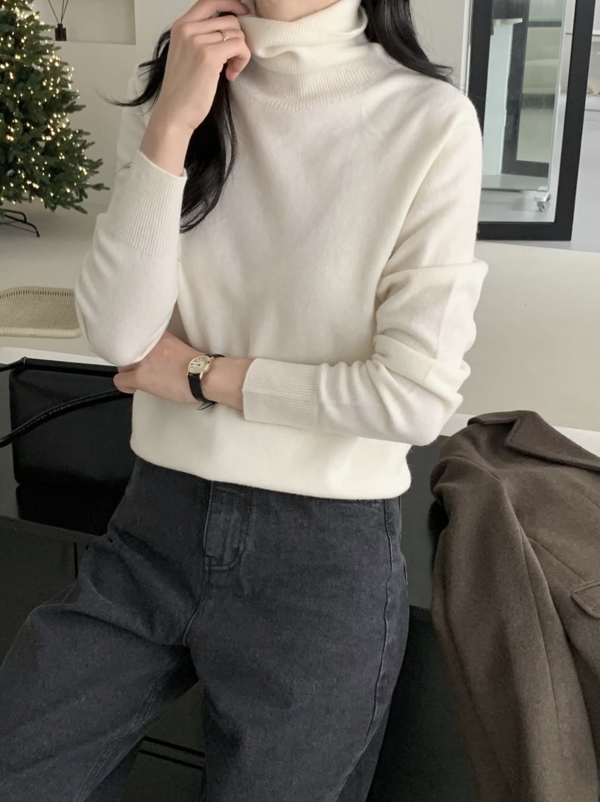 Holly 百搭高領羊毛上衣 [ 5色 / Free ]