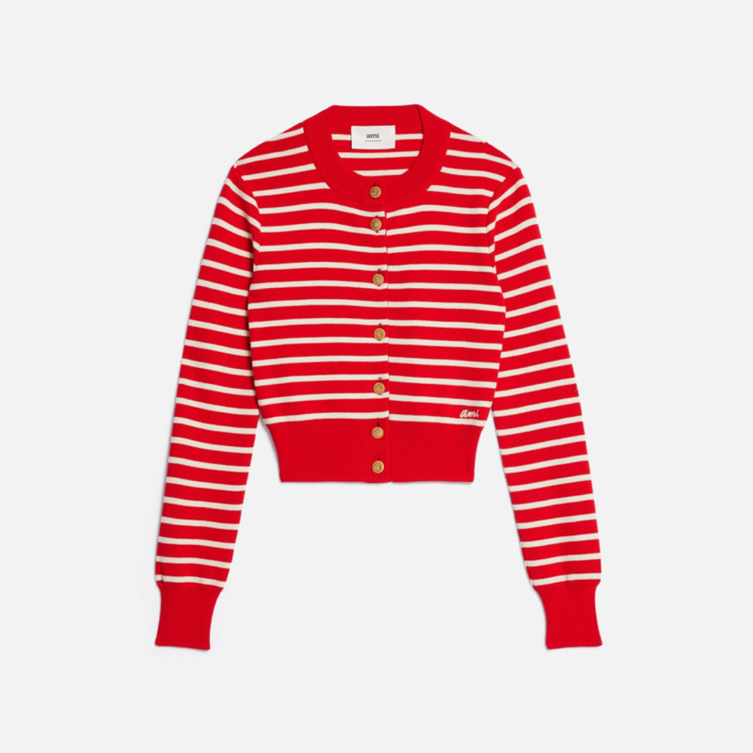 1LN0902-138 [AMI] Sailor Cardigan Scarlet #FKC011.KN0003_682_L (C-EU-E)