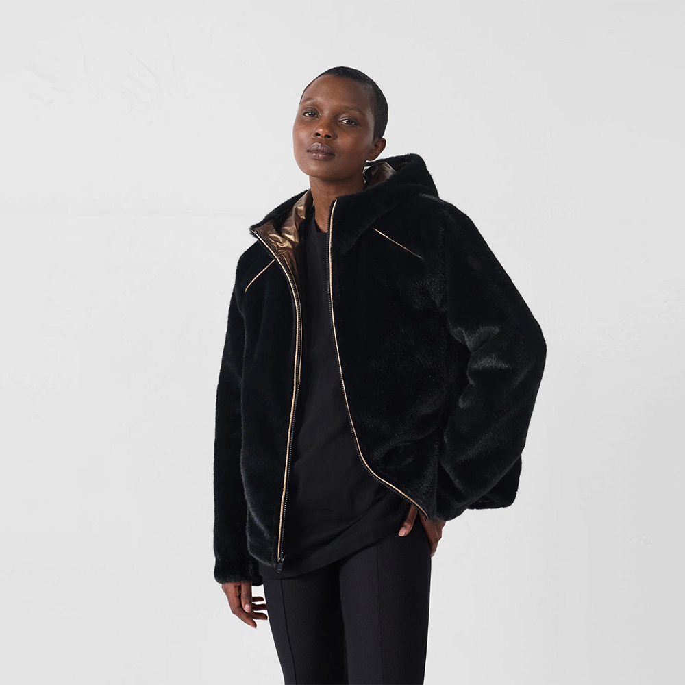 【JOTT】ZOR二面穿束繩外套(金/黑)