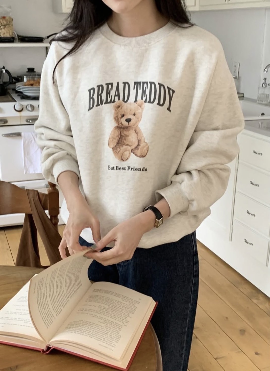 Bread Teddy 軟萌大學T [ 3色 / Free ]