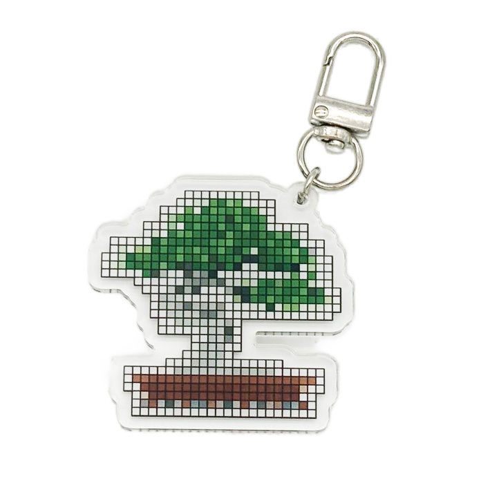 8bit Acrylic Keychain Little Stamp of Bonsai