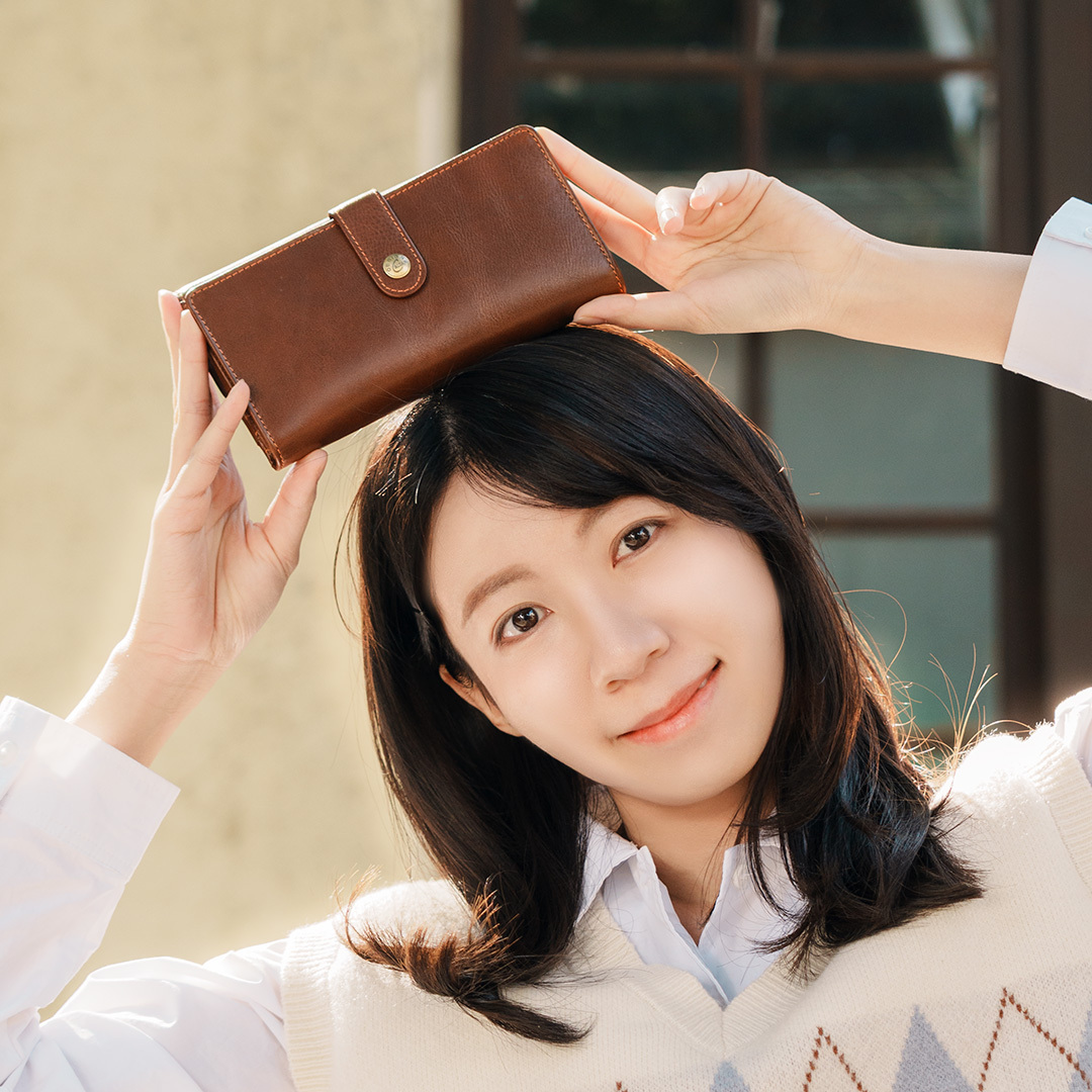 大空間釦式長夾-三色(074355)