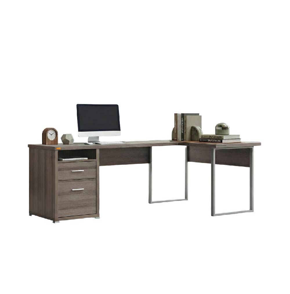 康迪仕摩登L型書桌-深木色