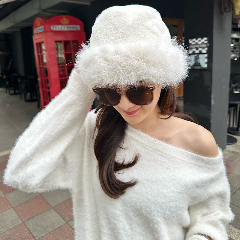 仿皮草毛毛帽