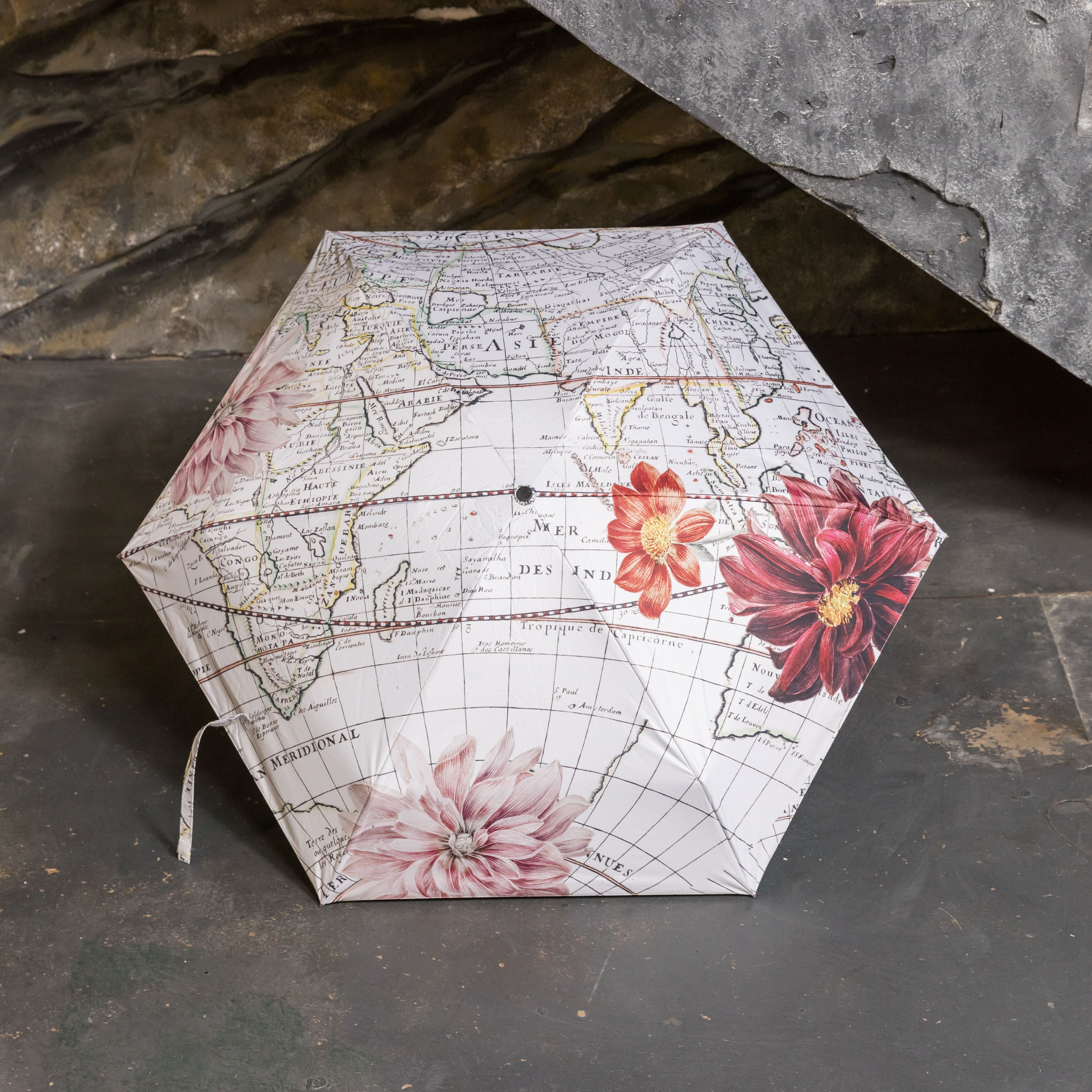 世界古文明藝術羽毛傘｜地圖與花