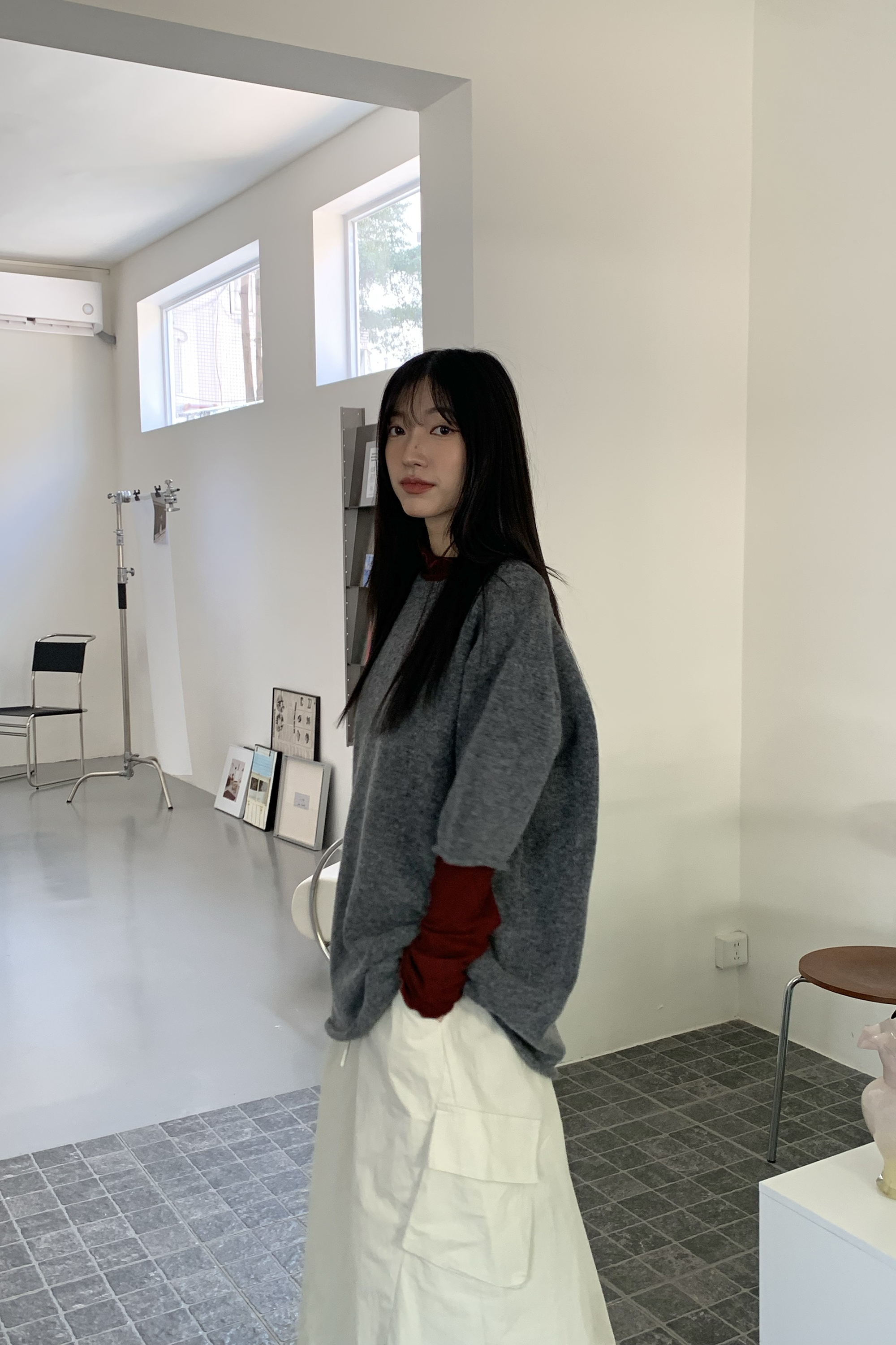 New Year｜素面捲邊短袖毛衣 5色