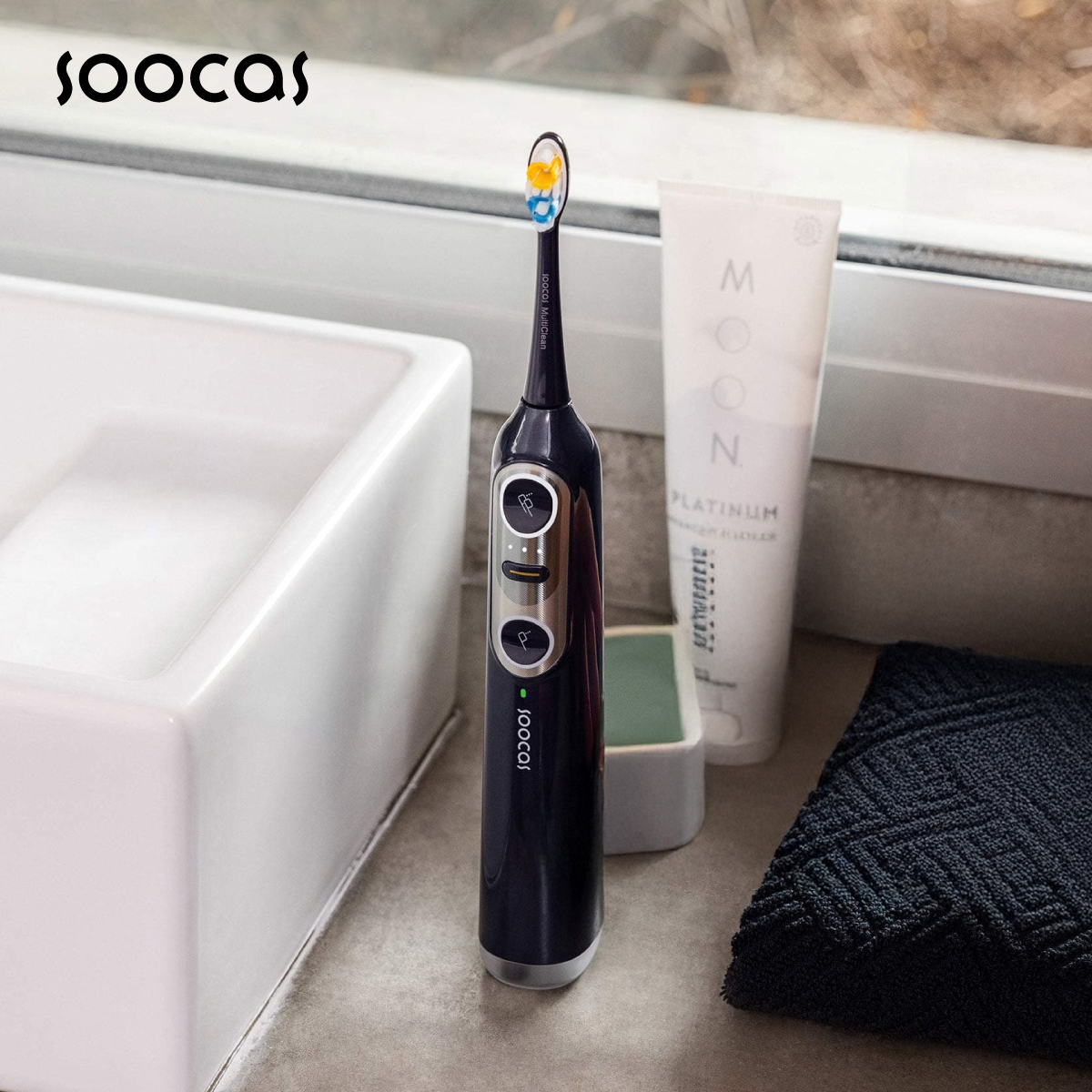 Soocas NEOS II 全效沖牙音波電動牙刷 一年潔牙組 (星空藍)