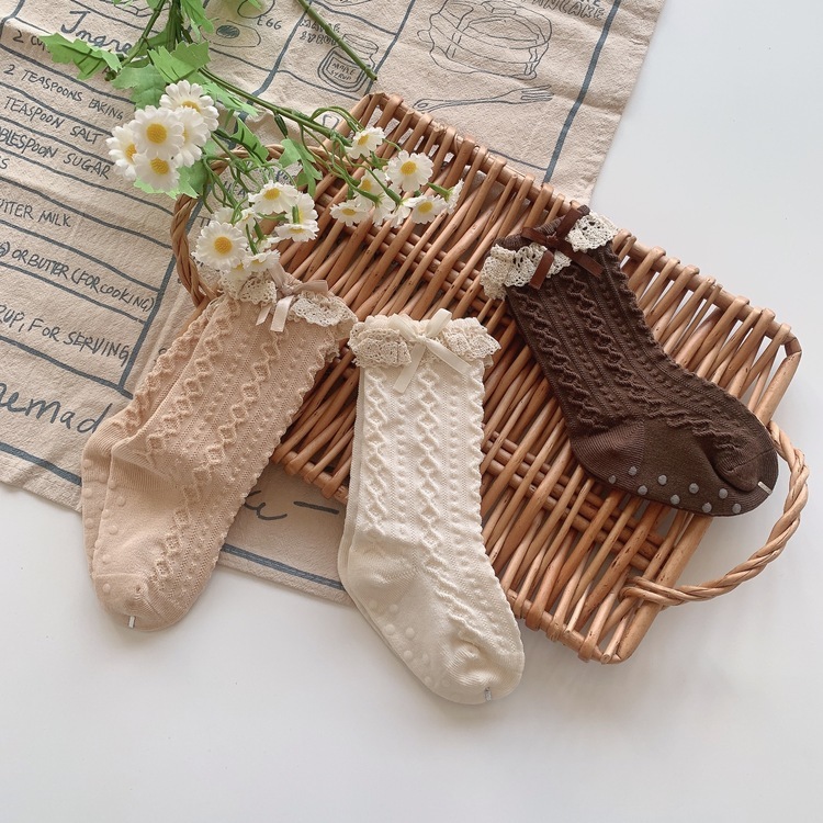 日系蕾絲蝴蝶結襪組