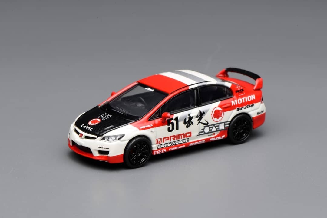 PO-$140 * MOTORHELIX * 1:64 HONDA CIVIC TYPE R FD2 IDEMITSU MOTION LIVERY