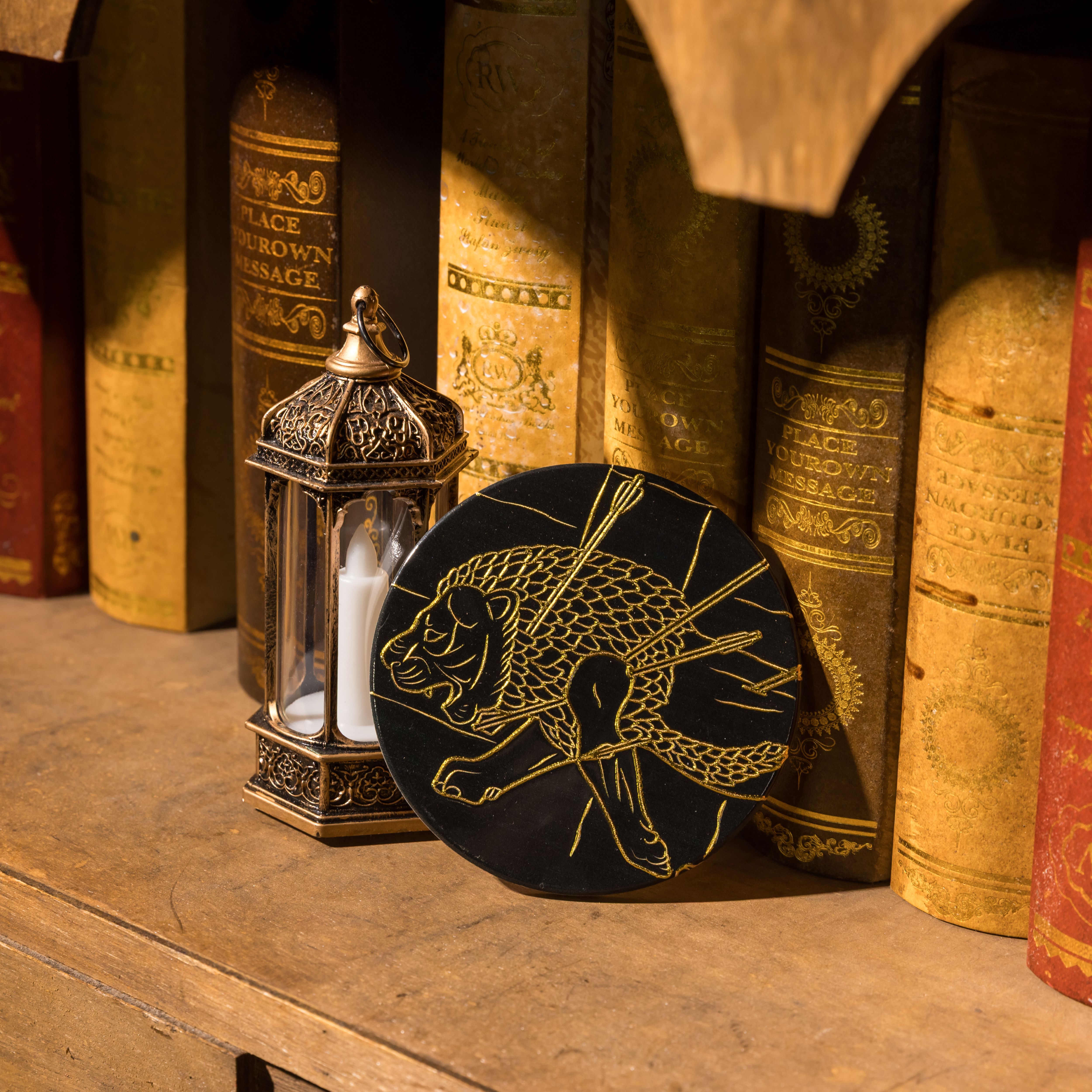 世界古文明藝術杯墊｜獵獅浮雕