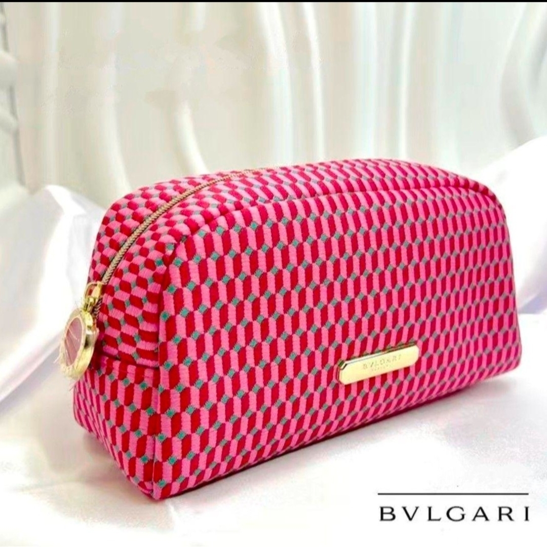 Bvlgari 寶格麗香水贈品經典logo紅色化妝包