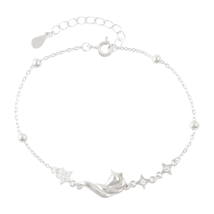 純銀手鍊，情侶手鍊 獨角獸夢影；星點沿著腕間微亮 抬手即閃甜而不膩（4200女款）