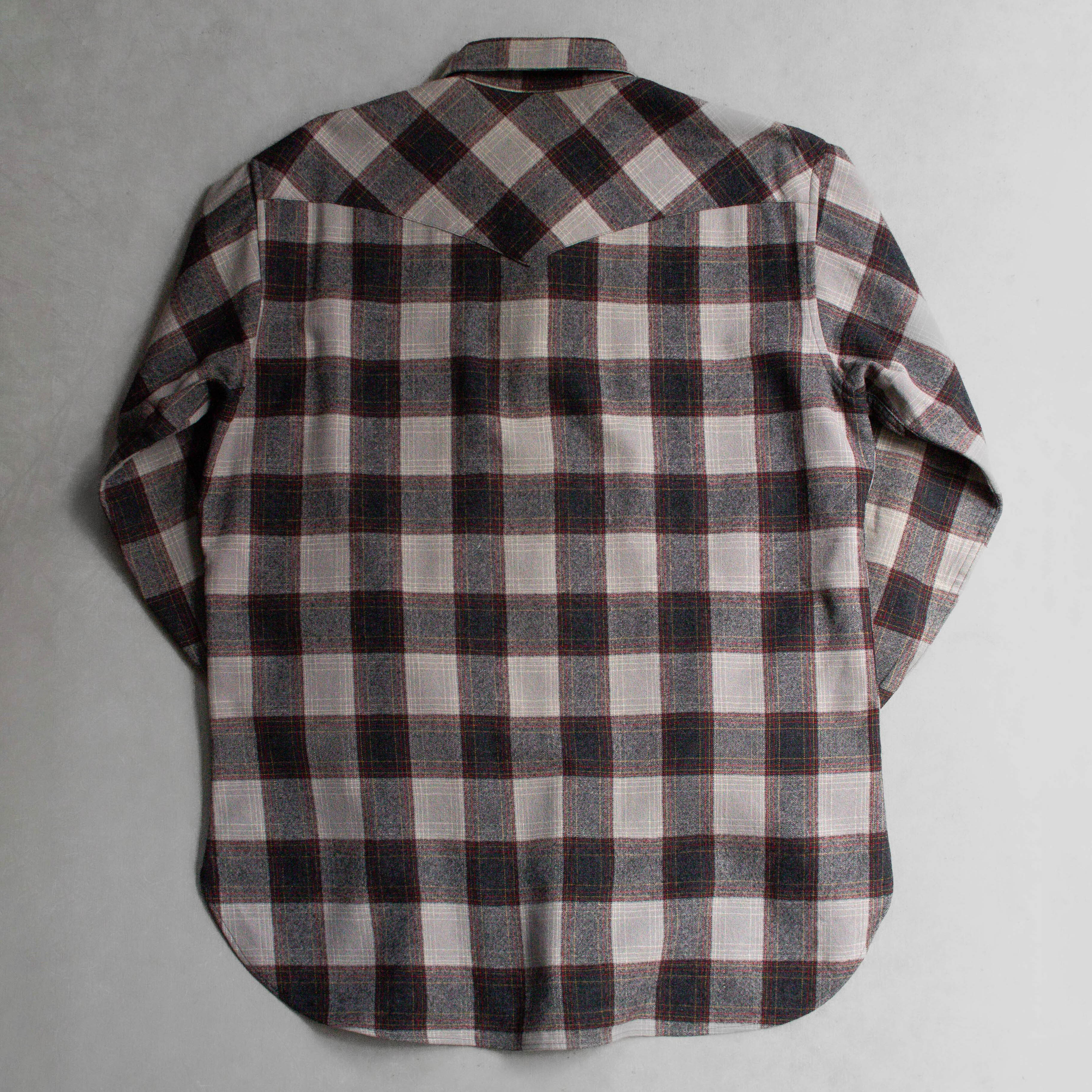 70S PENDLETON WOOL CANYON SHIRT 美國製 灰色 格紋 羊毛 長袖 西部 襯衫