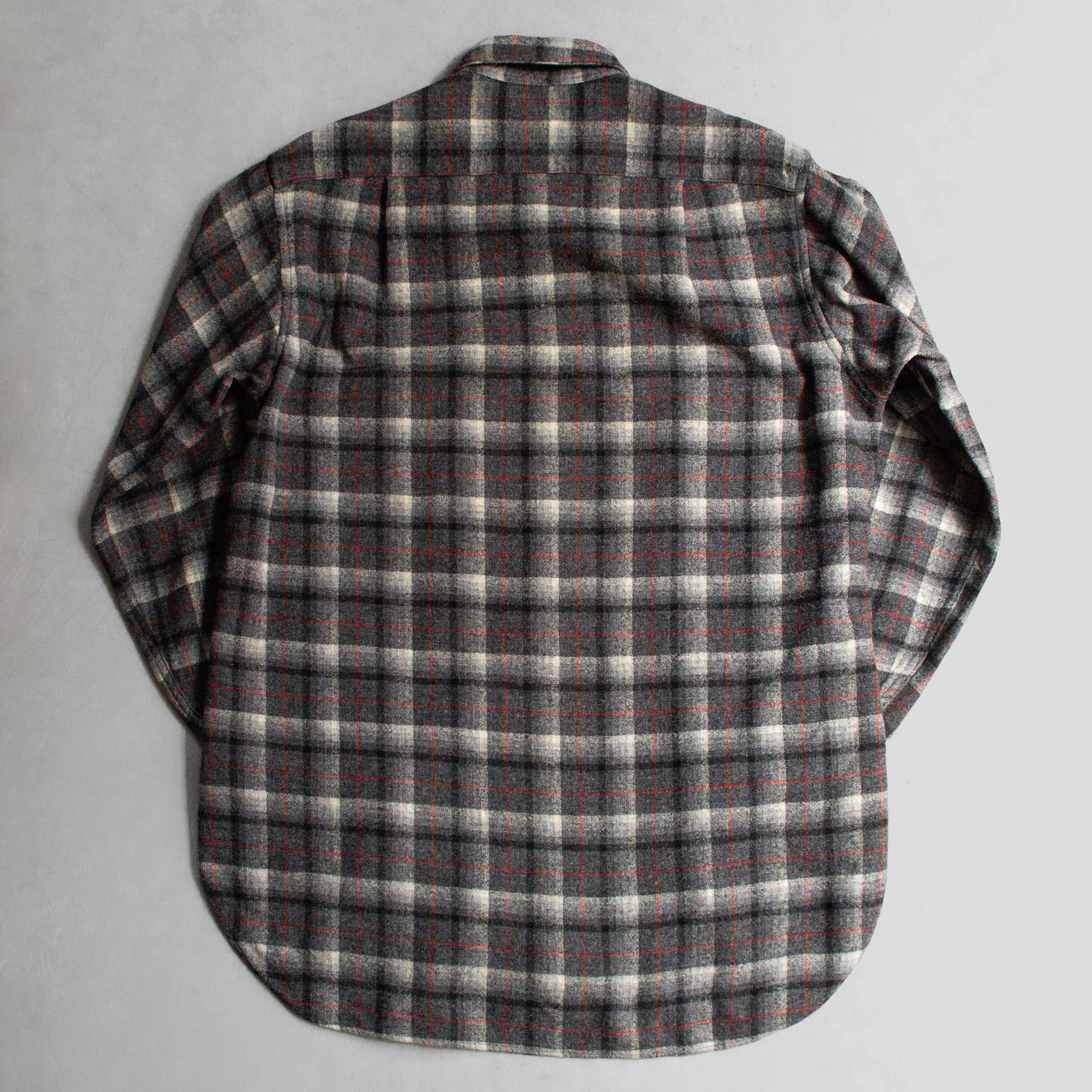 50S PENDLETON WOOL SHIRT 美國製 深灰 格紋 羊毛 長袖 襯衫
