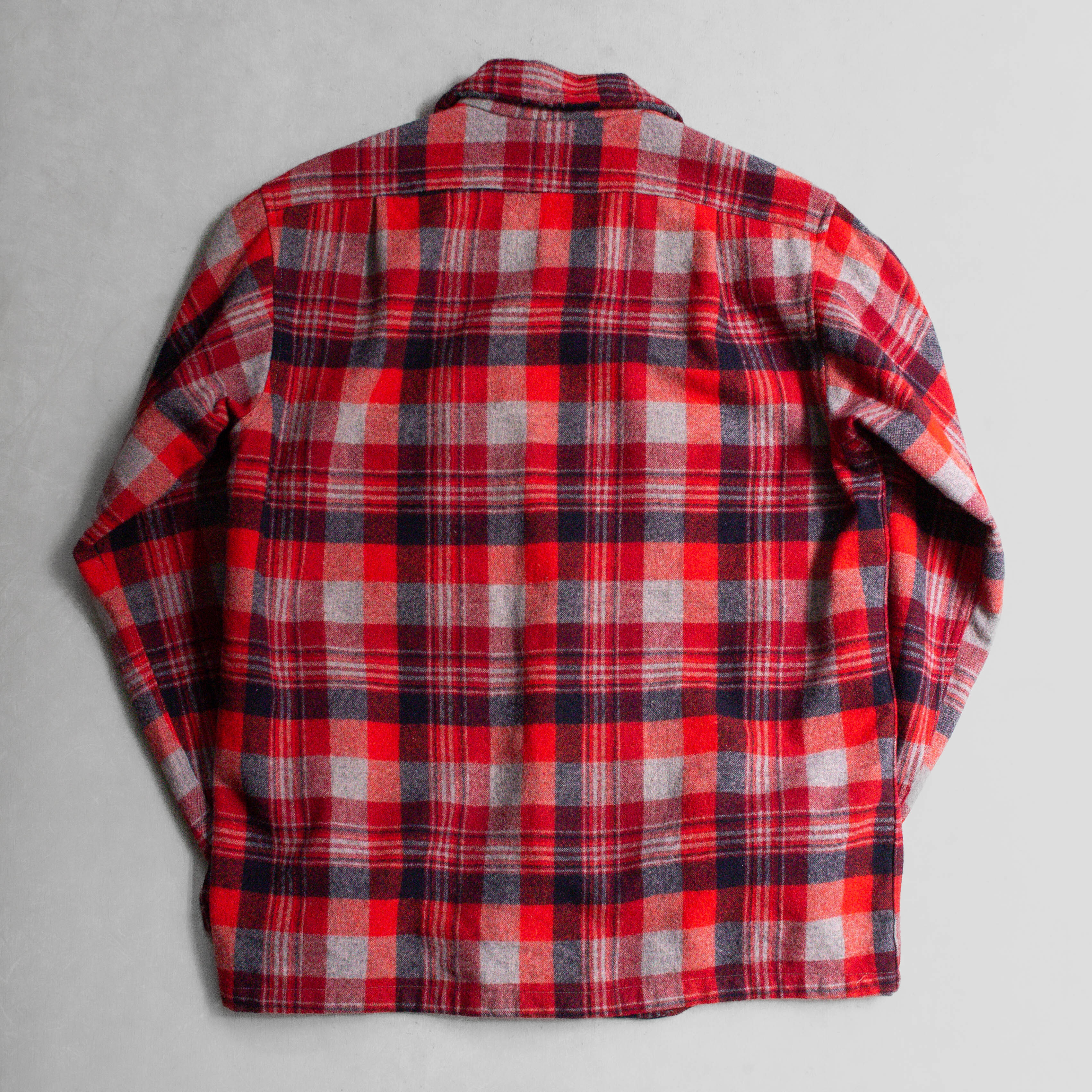 70S PENDLETON WOOL BOARD SHIRT 美國製 紅色 格紋 羊毛 長袖 開領 襯衫