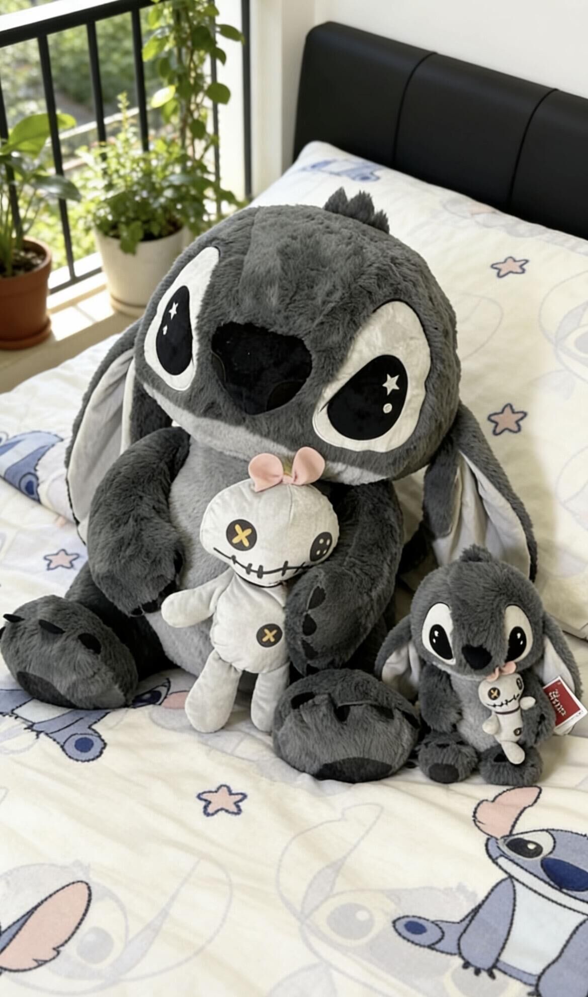 Disney 迪士尼 正版授權 夜色迷藏系列 史迪奇毛絨公仔 深灰色 娃娃 醜ㄚ頭 25公分 60公分 (任買兩件7-11免運)/預購