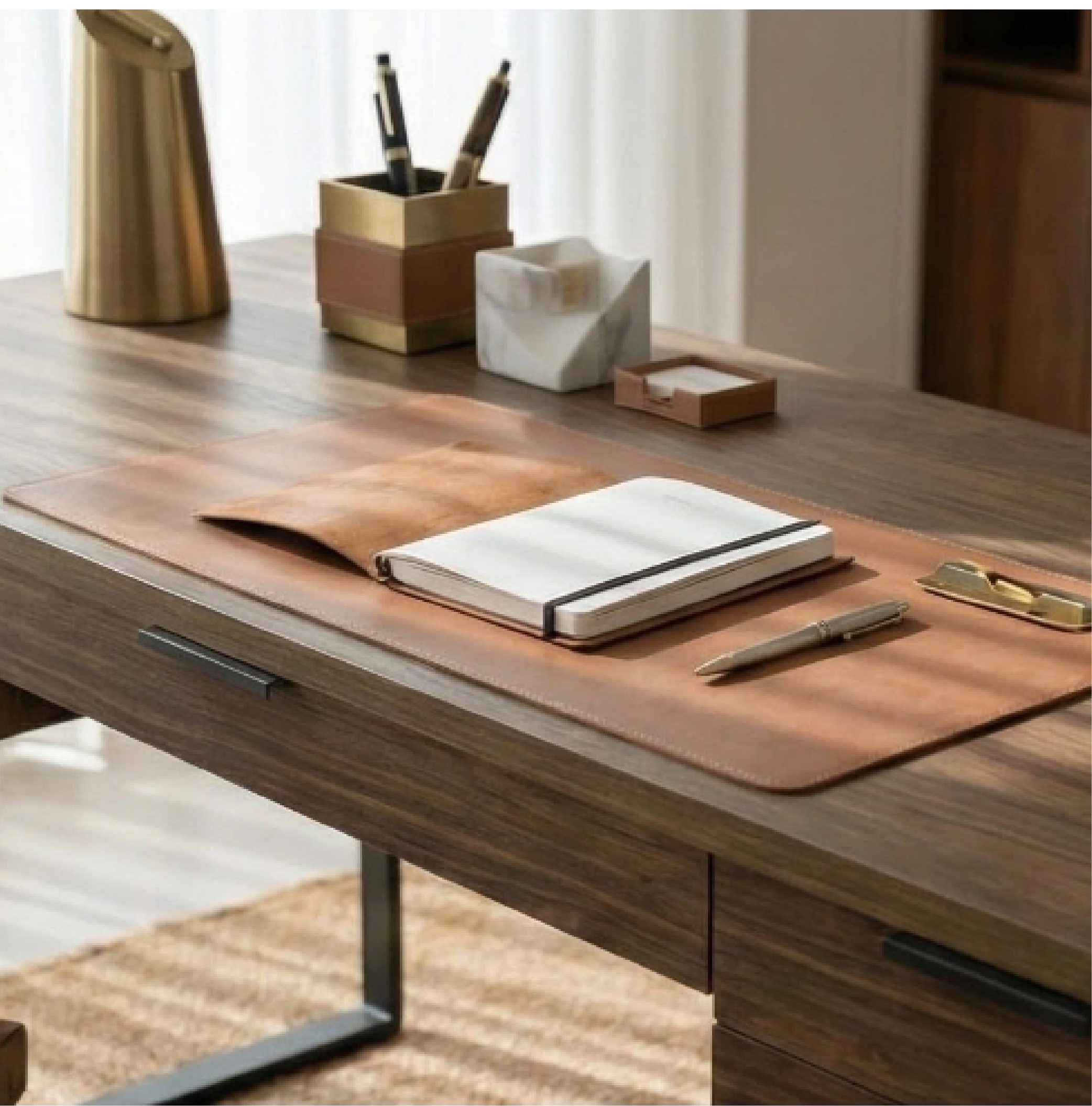 雅博德經典胡桃4尺書桌-附USB孔