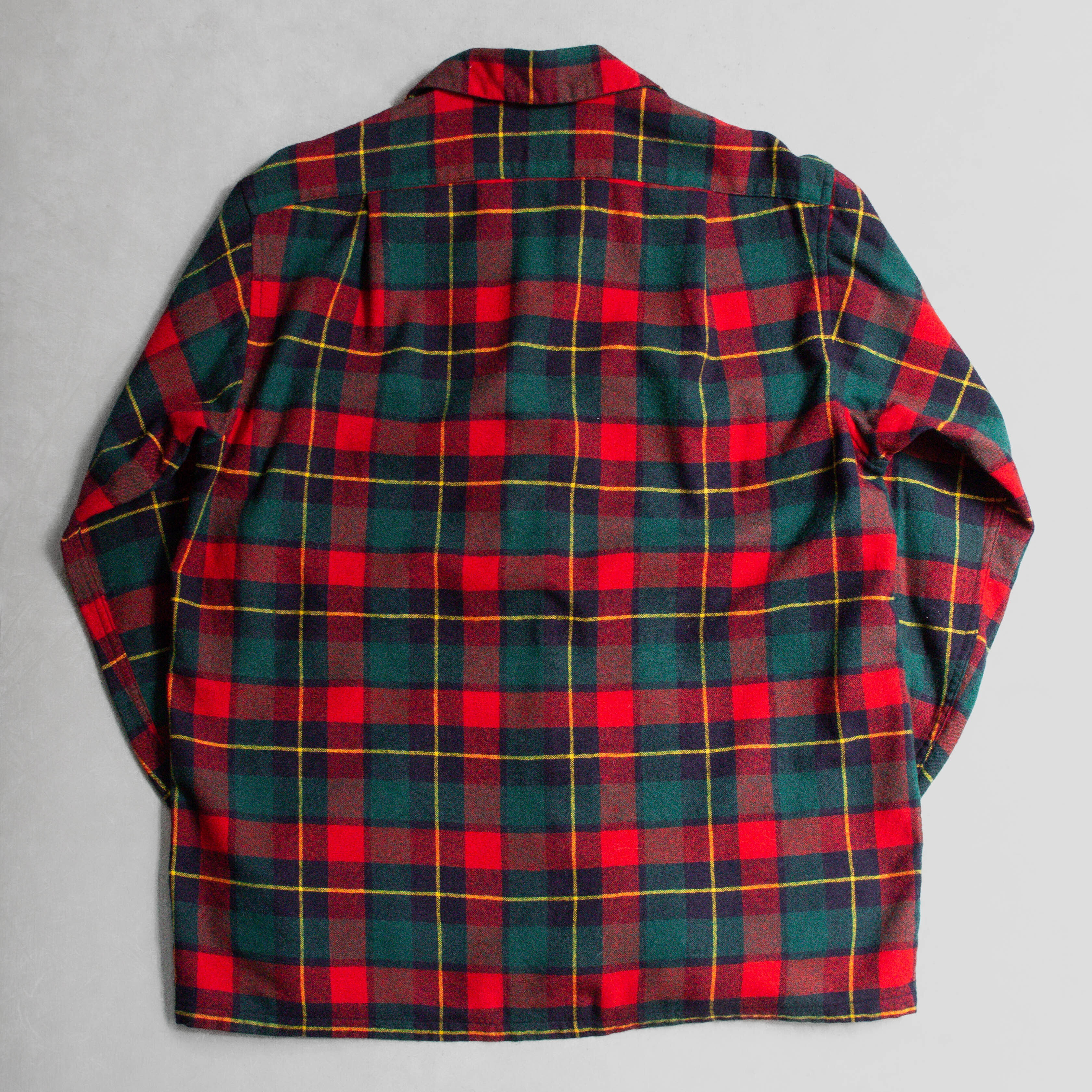 50S PENDLETON WOOL BOARD SHIRT 美國製 紅綠 格紋 羊毛 長袖 開領 襯衫