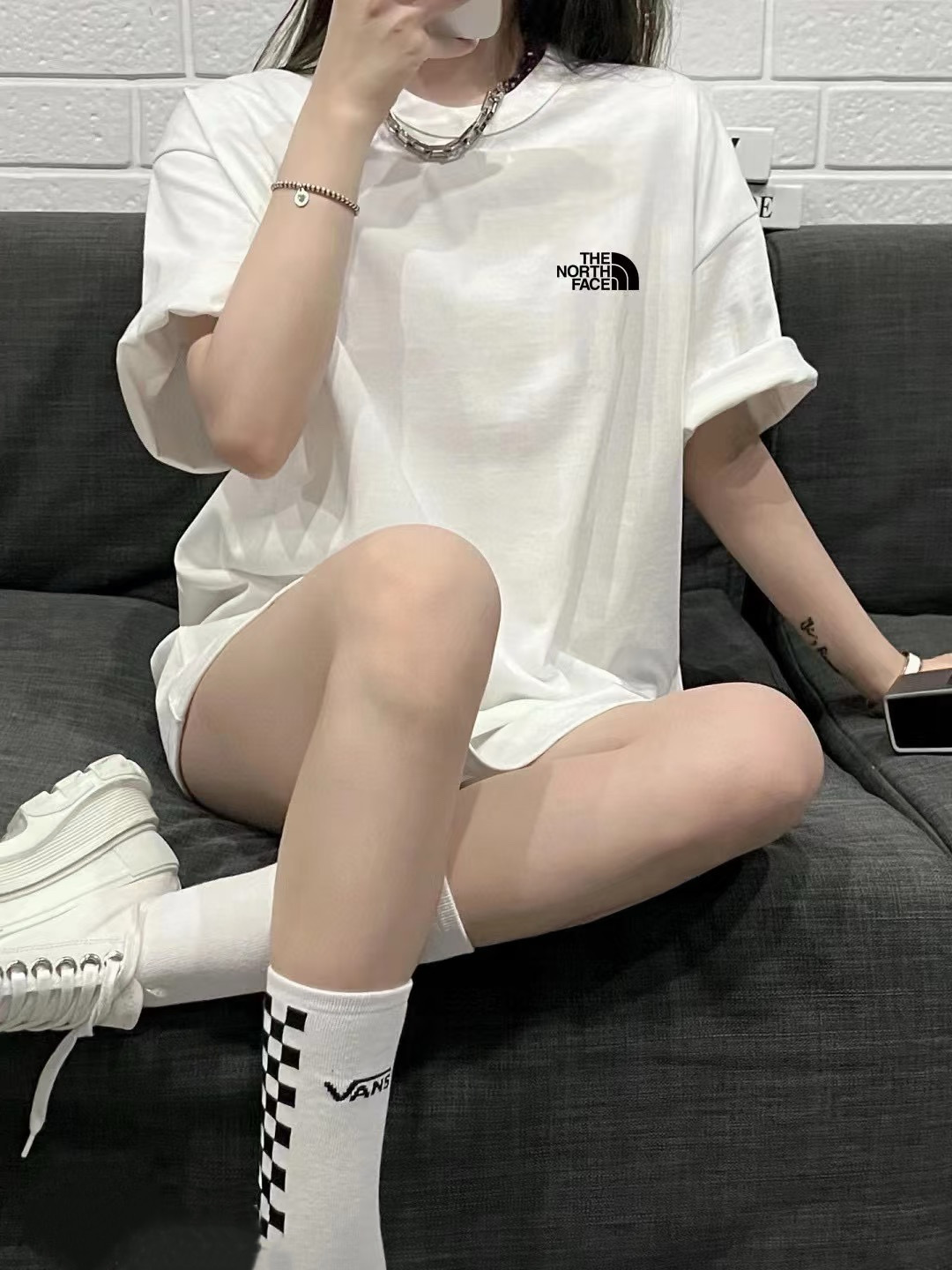 【預購】韓國 The North Face 北臉 Cotton S/S R/Tee 白標 經典款 T恤 前後Logo 棉質 圓領 T-Shirt