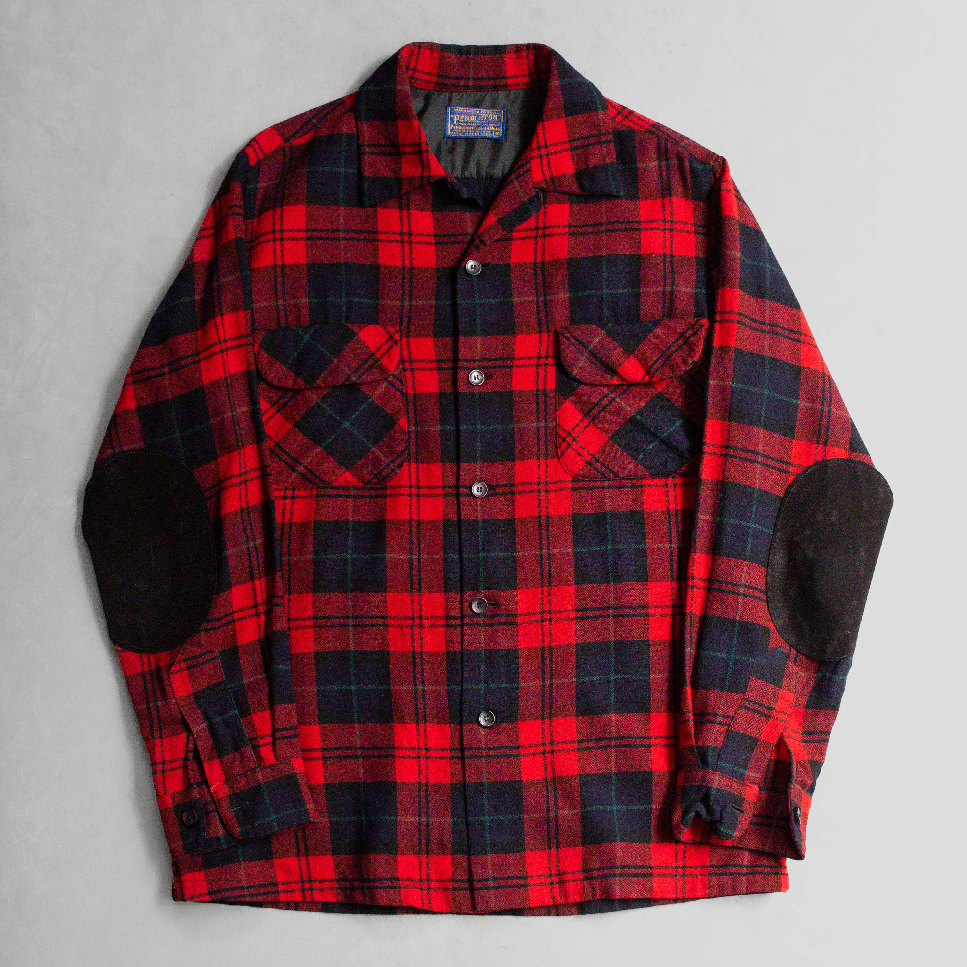 50S PENDLETON WOOL BOARD SHIRT 美國製 紅色 格紋 羊毛 長袖 開領 襯衫