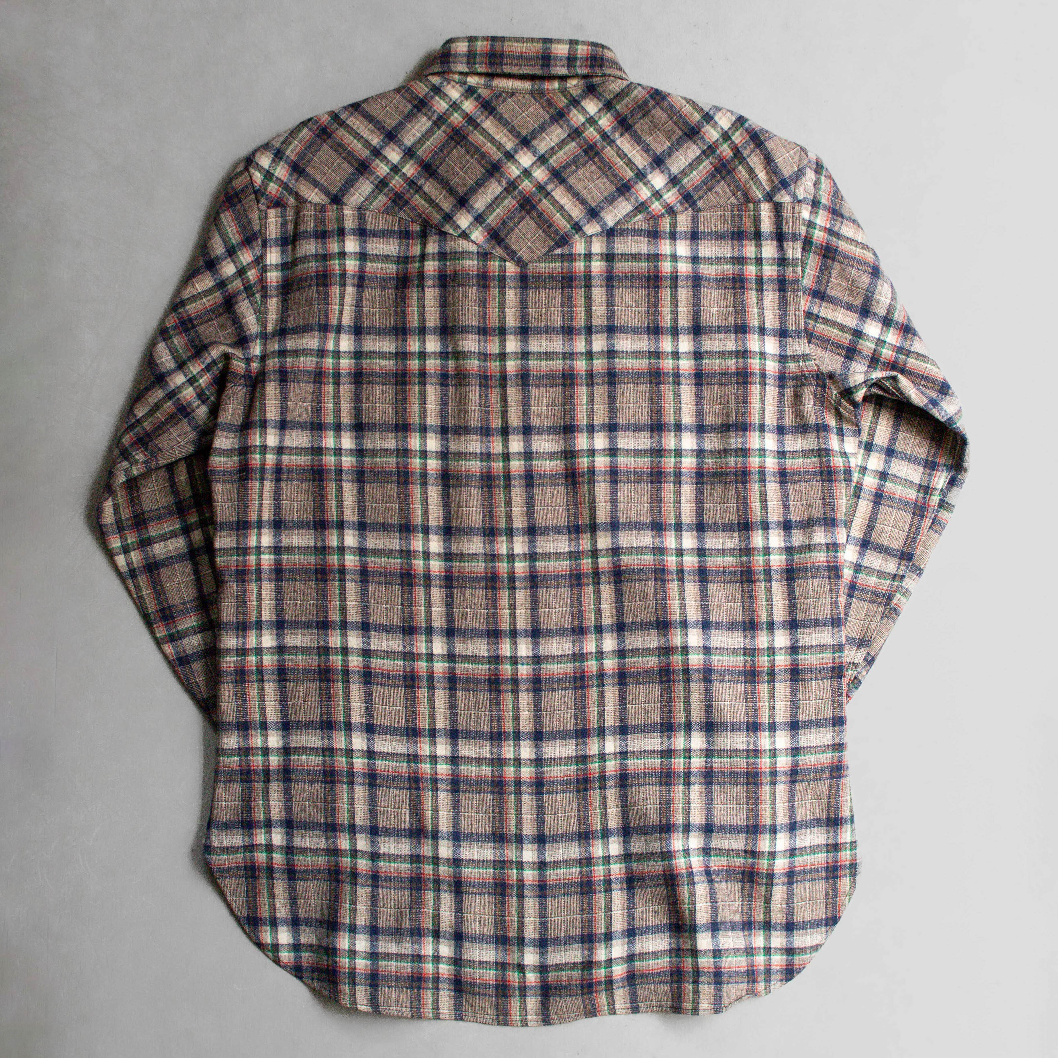 70S PENDLETON WOOL CANYON SHIRT 美國製 灰藍 格紋 羊毛 長袖 西部 襯衫
