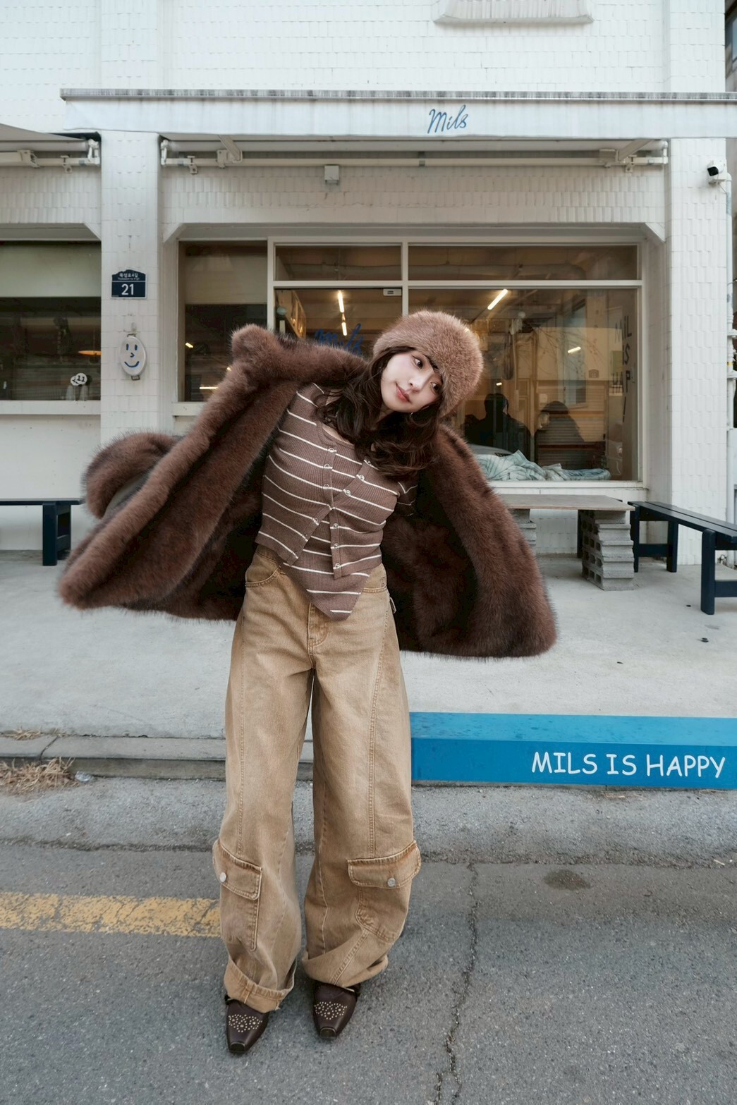 #DD35個性口袋造型帥褲(杏/青)