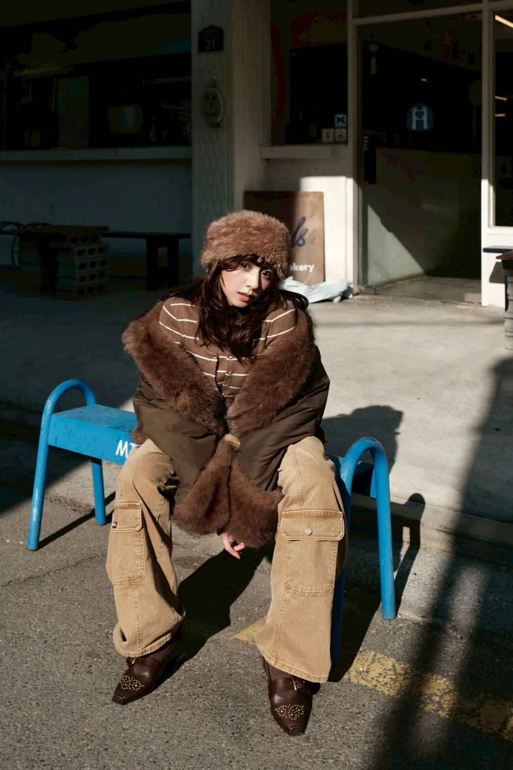 #DD35個性口袋造型帥褲(杏/青)