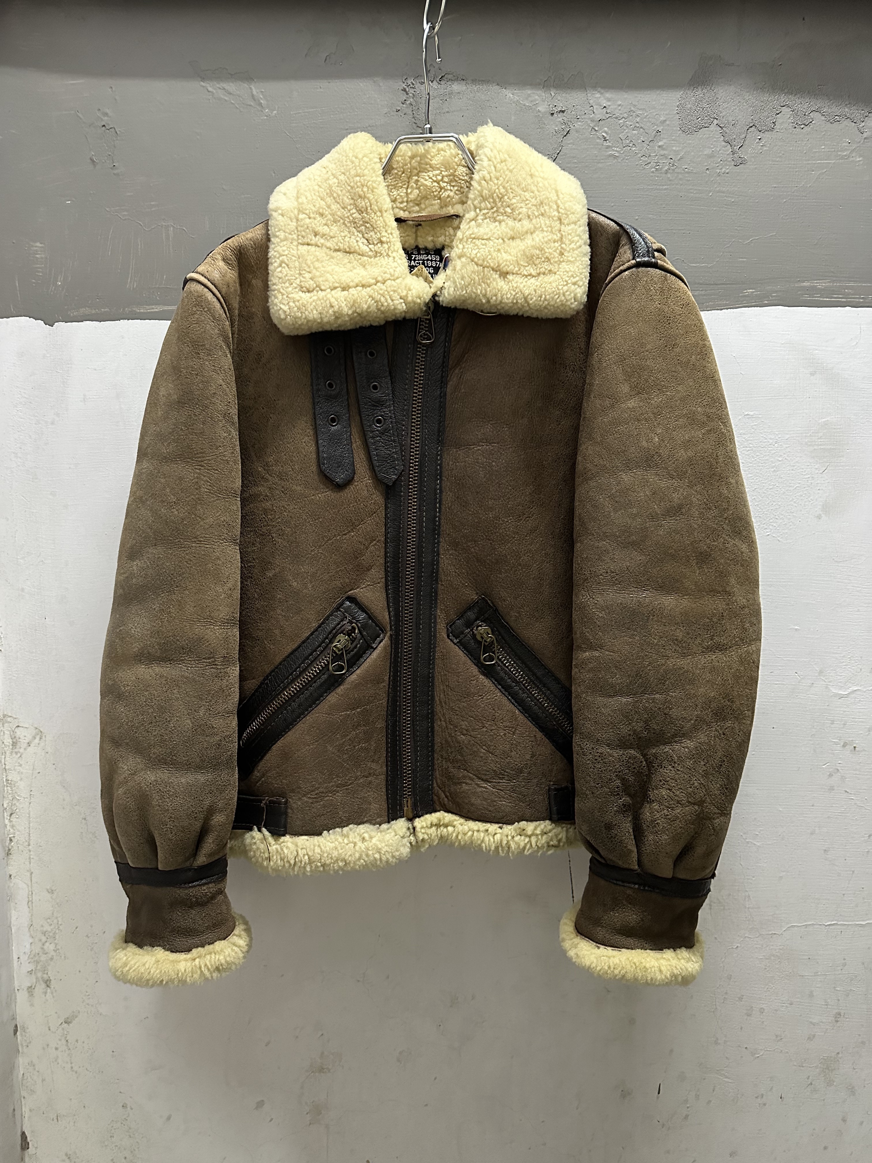 90’s Schott B-9 Sheepskin Leather Jacket (Made In USA)