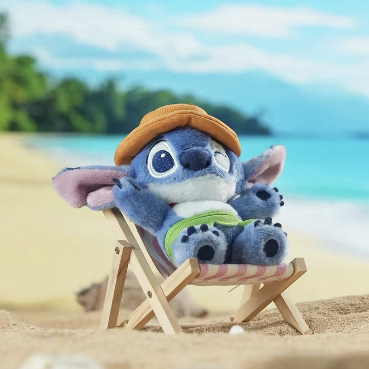 DISNEY 迪士尼 史迪奇 舞動夏日 草裙 吊飾 毛絨玩具