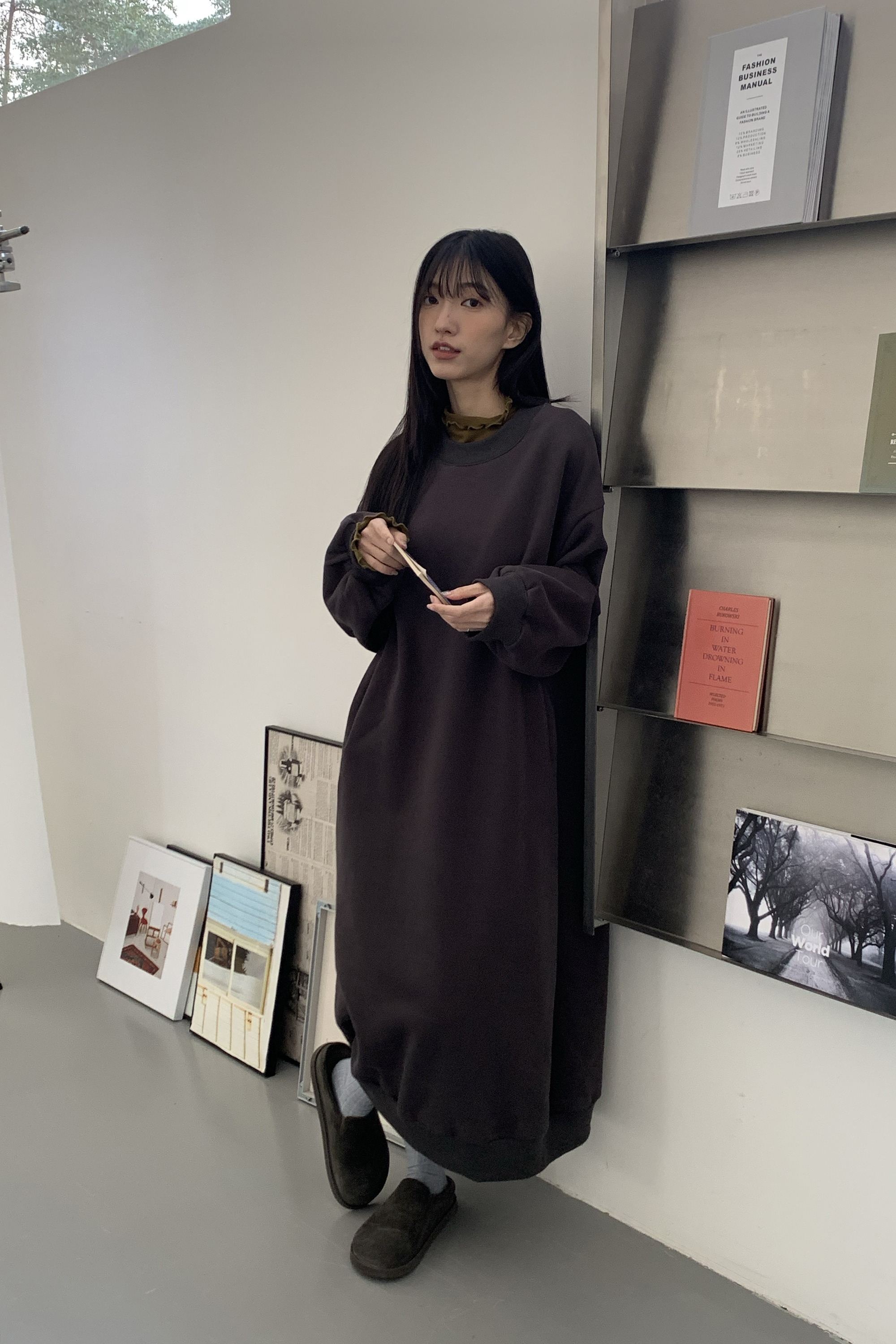 New Year｜暖暖素面口袋連身裙 2色