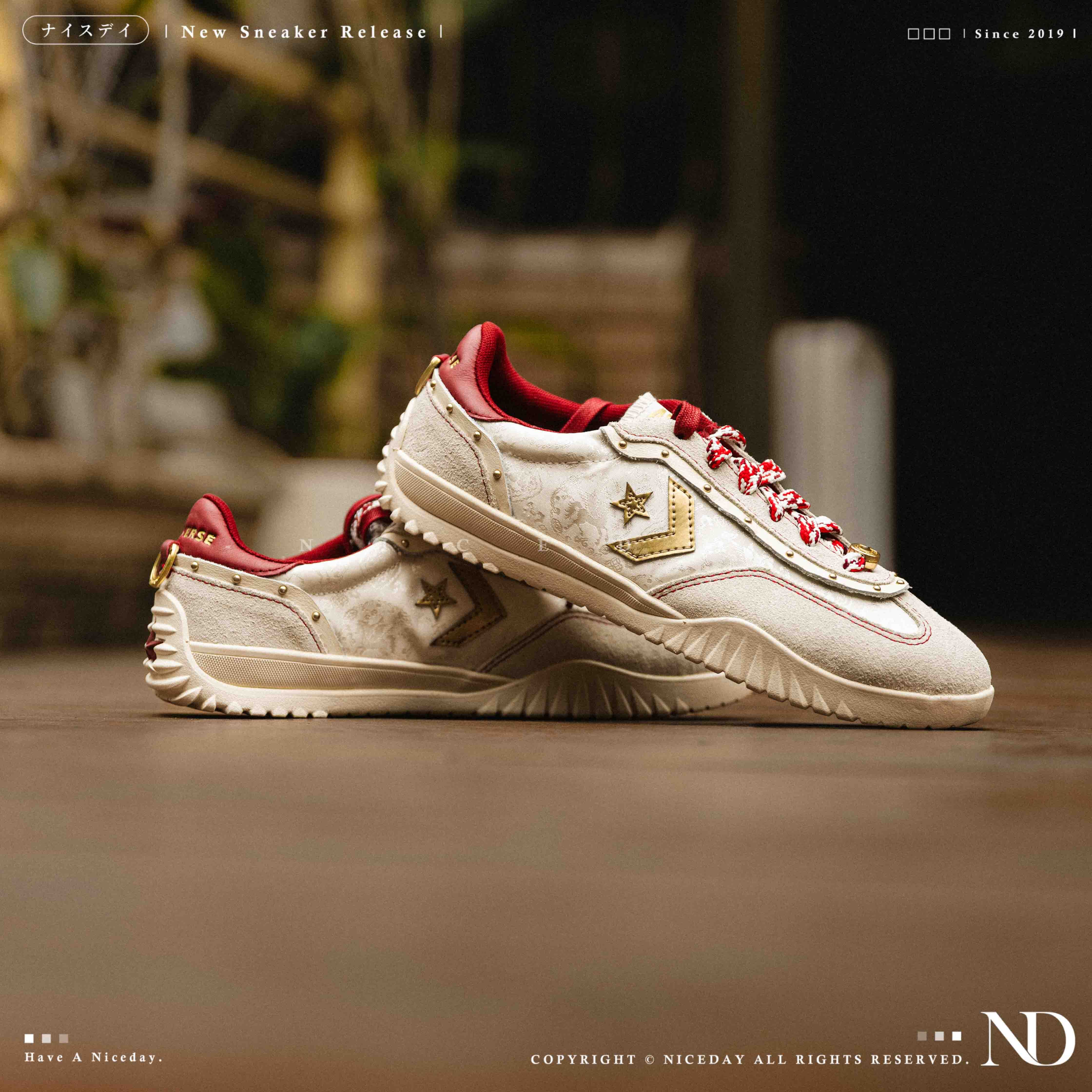 NICEDAY 現貨 Converse Run Star CNY 白 白紅 金 馬年 新年 春節 帆布鞋 A19073C