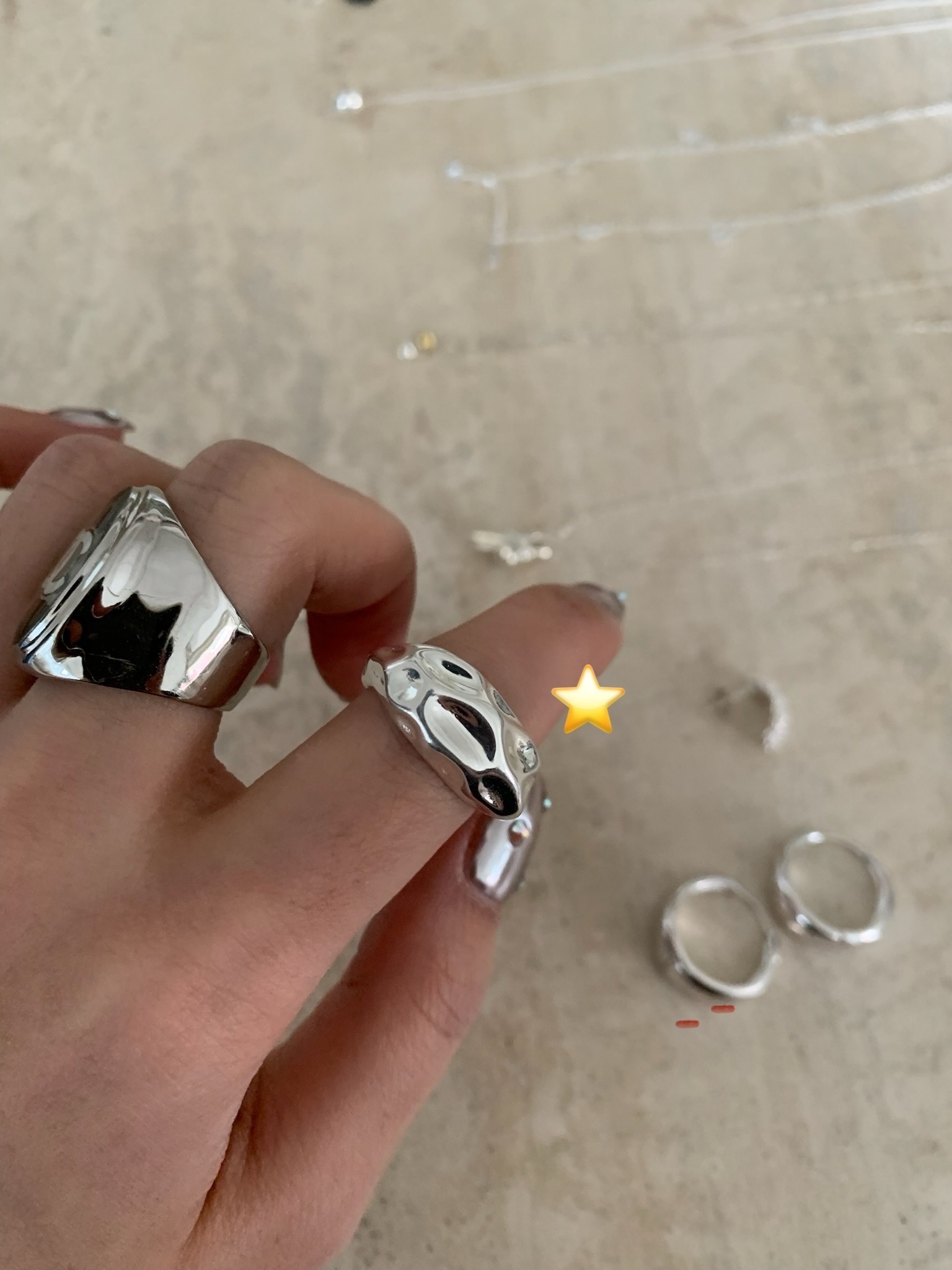 J82/ 月球表面純銀戒指