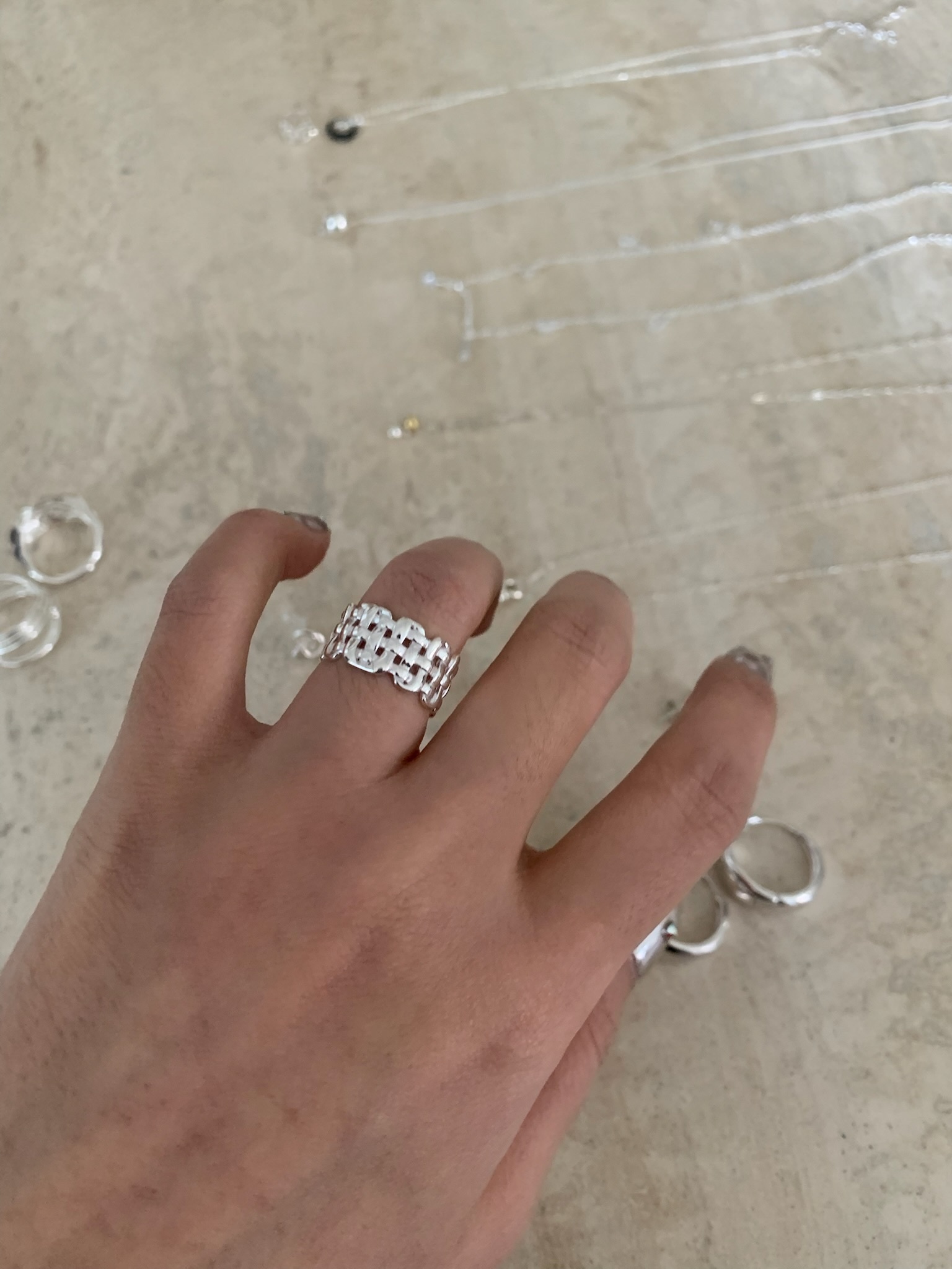 J80/ 編織純銀戒指