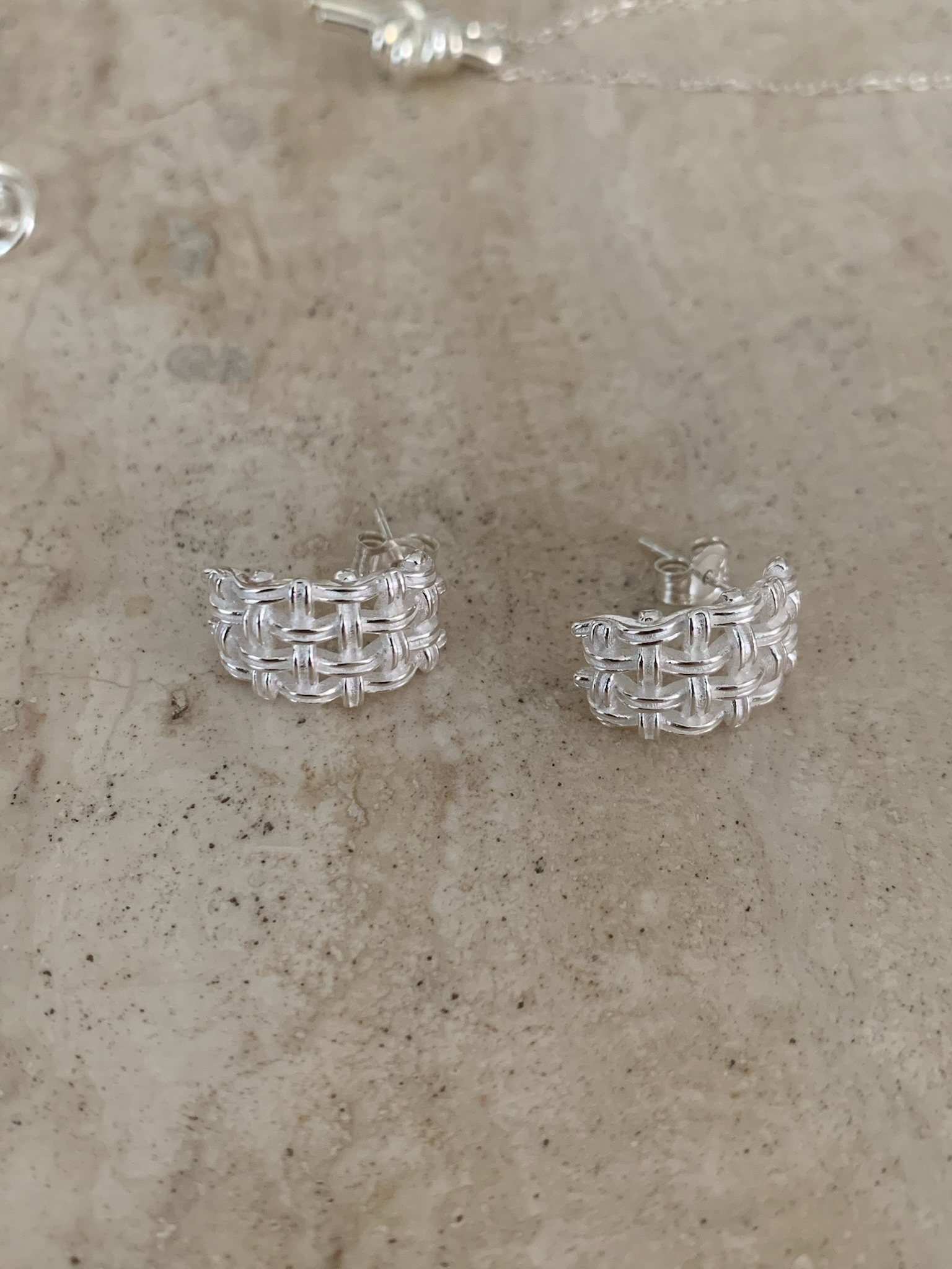 J79/ 編織純銀耳針