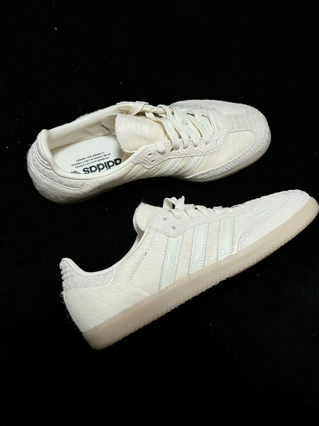 Adidas Samba OG " Off White Crystal Linen "  麂皮爆裂紋 米白馬毛  IH9148