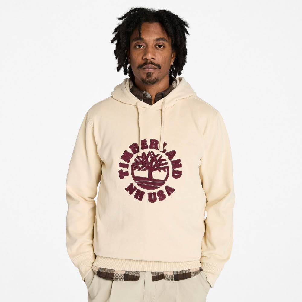 Timberland - 男裝象牙色刺繡LOGO連帽上衣 TB0A6NKKEFL1